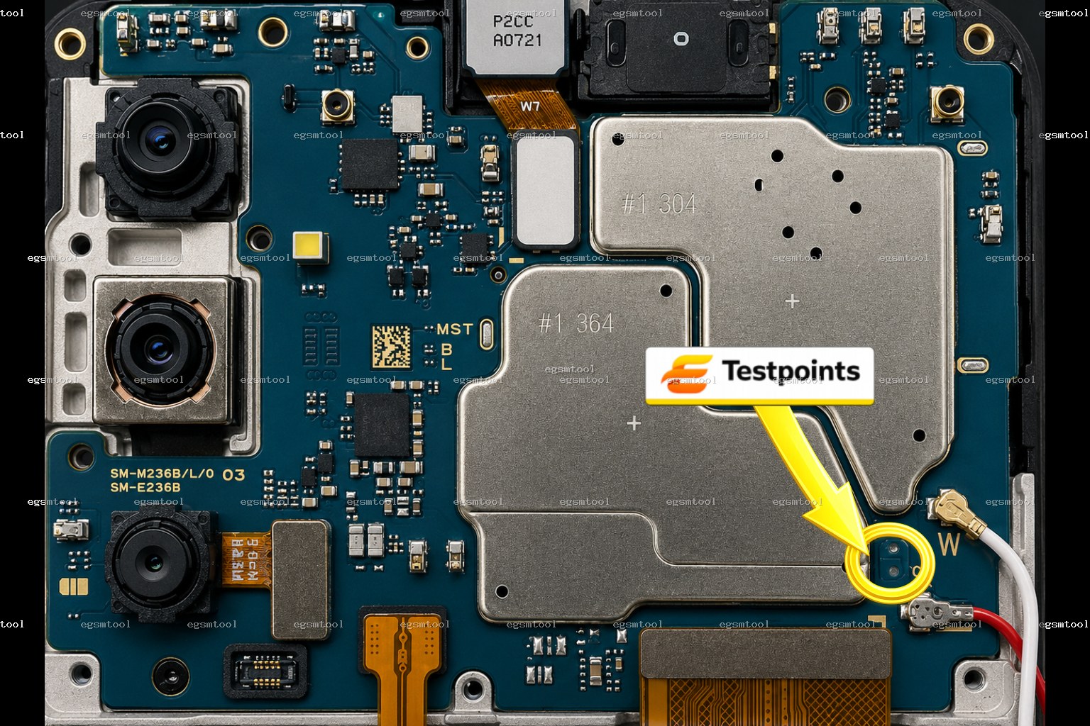 Samsung Samsung Galaxy M23 5G SM M236B SM M236L test point diagram — EDL ISP BROM pinout
