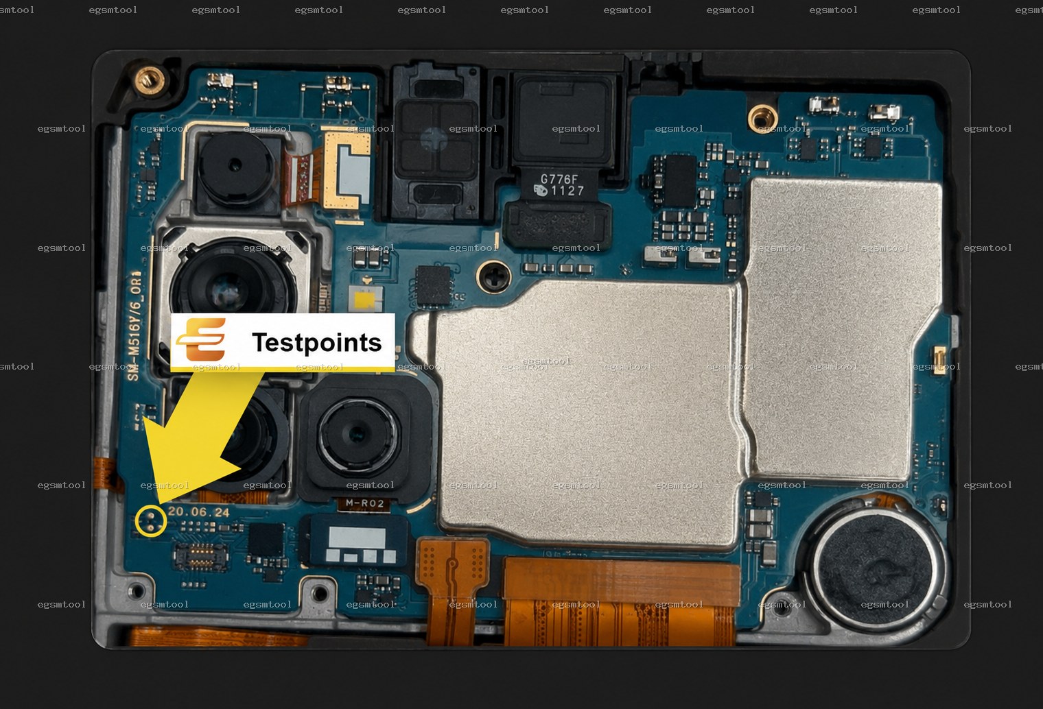 Samsung Samsung Galaxy M51 SM M515F test point diagram — EDL ISP BROM pinout