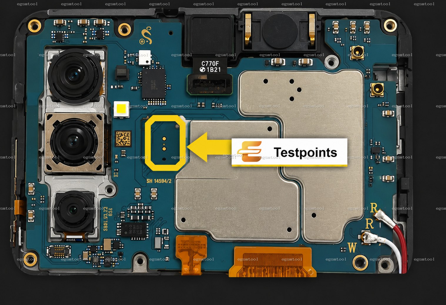 Samsung Samsung Galaxy M52 5G SM M526B test point diagram — EDL ISP BROM pinout