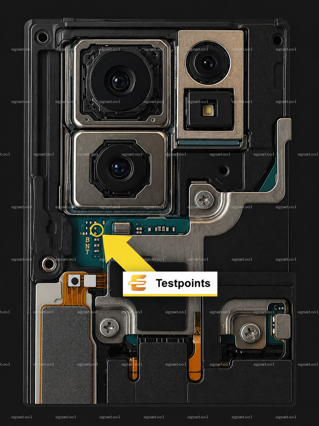 Samsung Samsung Galaxy Note 10+ SM N975F SM N976B SM N976N test point diagram — EDL ISP BROM pinout
