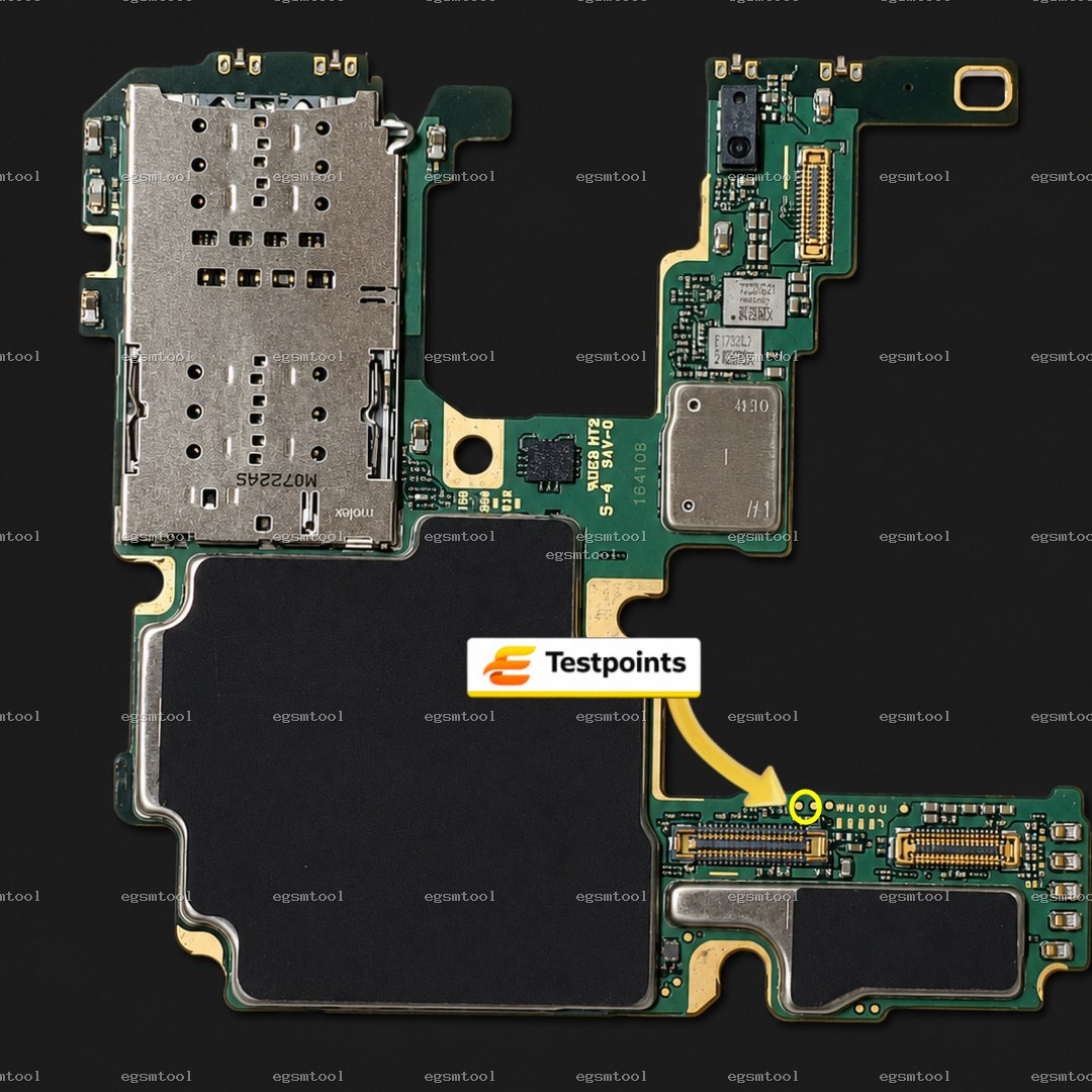 Samsung Samsung Galaxy Note 20 Ultra 5G SM N986U test point diagram — EDL ISP BROM pinout