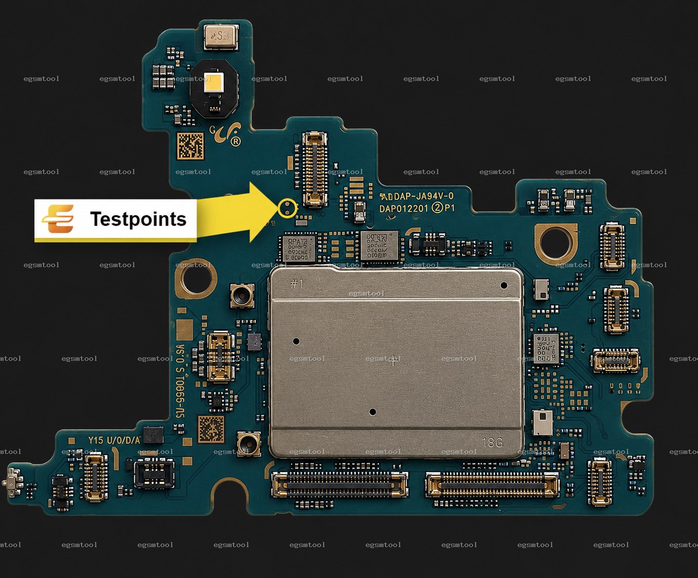 Samsung Samsung Galaxy S21 Plus 5G SM G996U test point diagram — EDL ISP BROM pinout