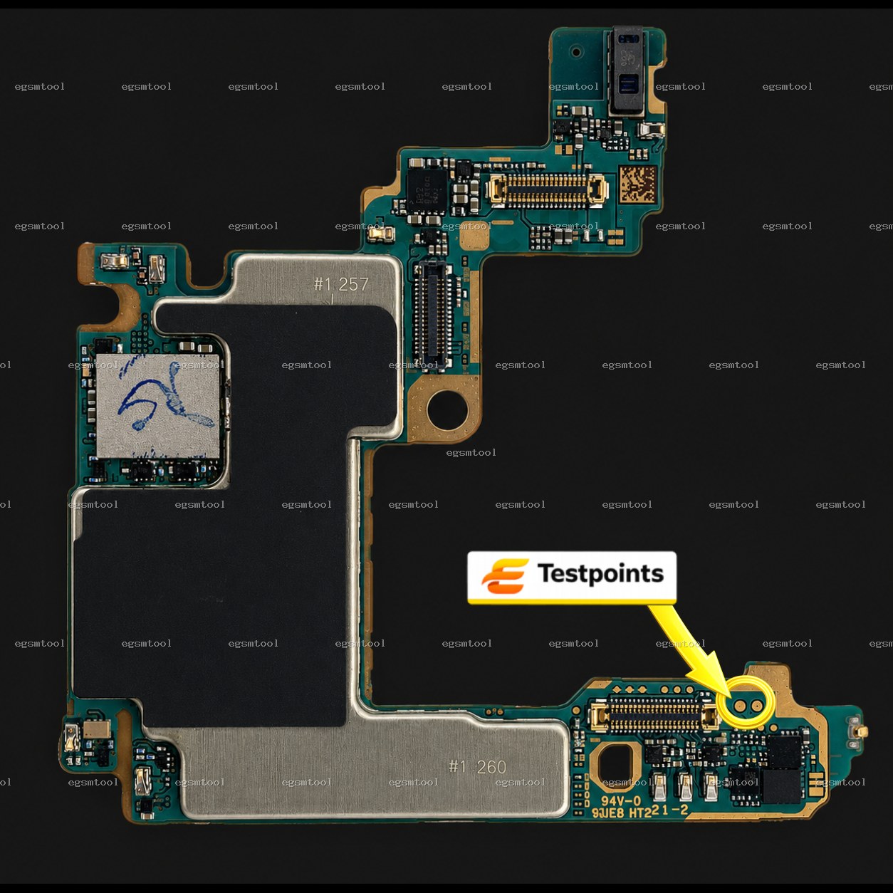 Samsung Samsung Galaxy S21 Ultra 5G SM G998B SM G998N test point diagram — EDL ISP BROM pinout