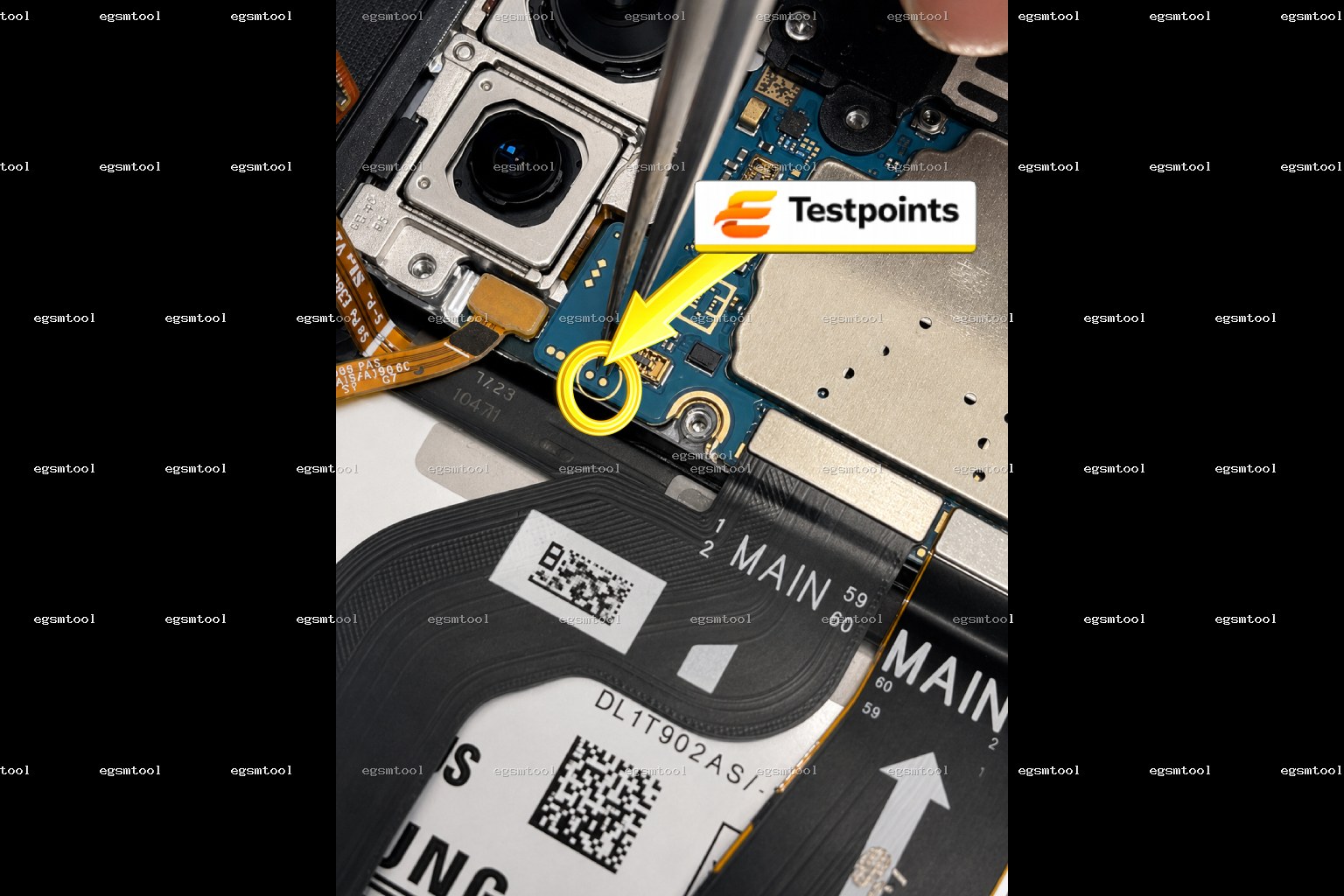 Samsung Samsung Galaxy S22 5G SM S9010 SM S901U SM S901U1 test point diagram — EDL ISP BROM pinout