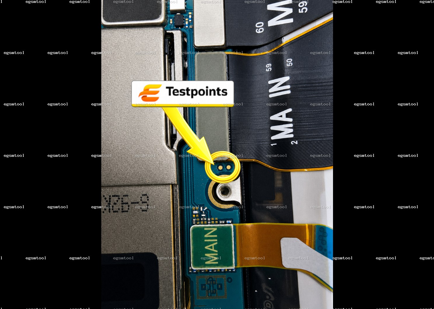 Samsung Samsung Galaxy S22 Ultra 5G SM S908E test point diagram — EDL ISP BROM pinout