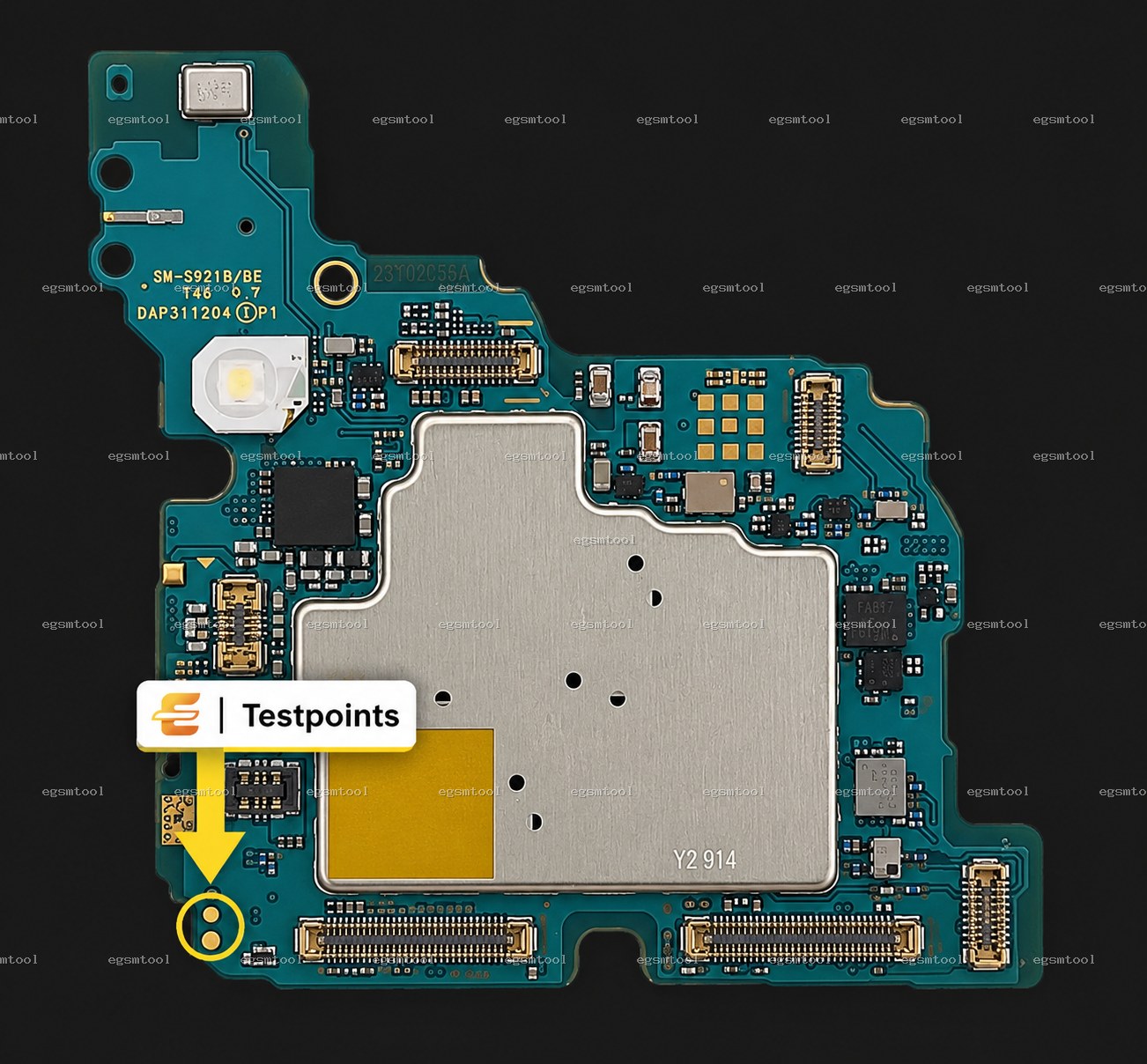 Samsung Samsung Galaxy S24 SM S921B SM S921N test point diagram — EDL ISP BROM pinout