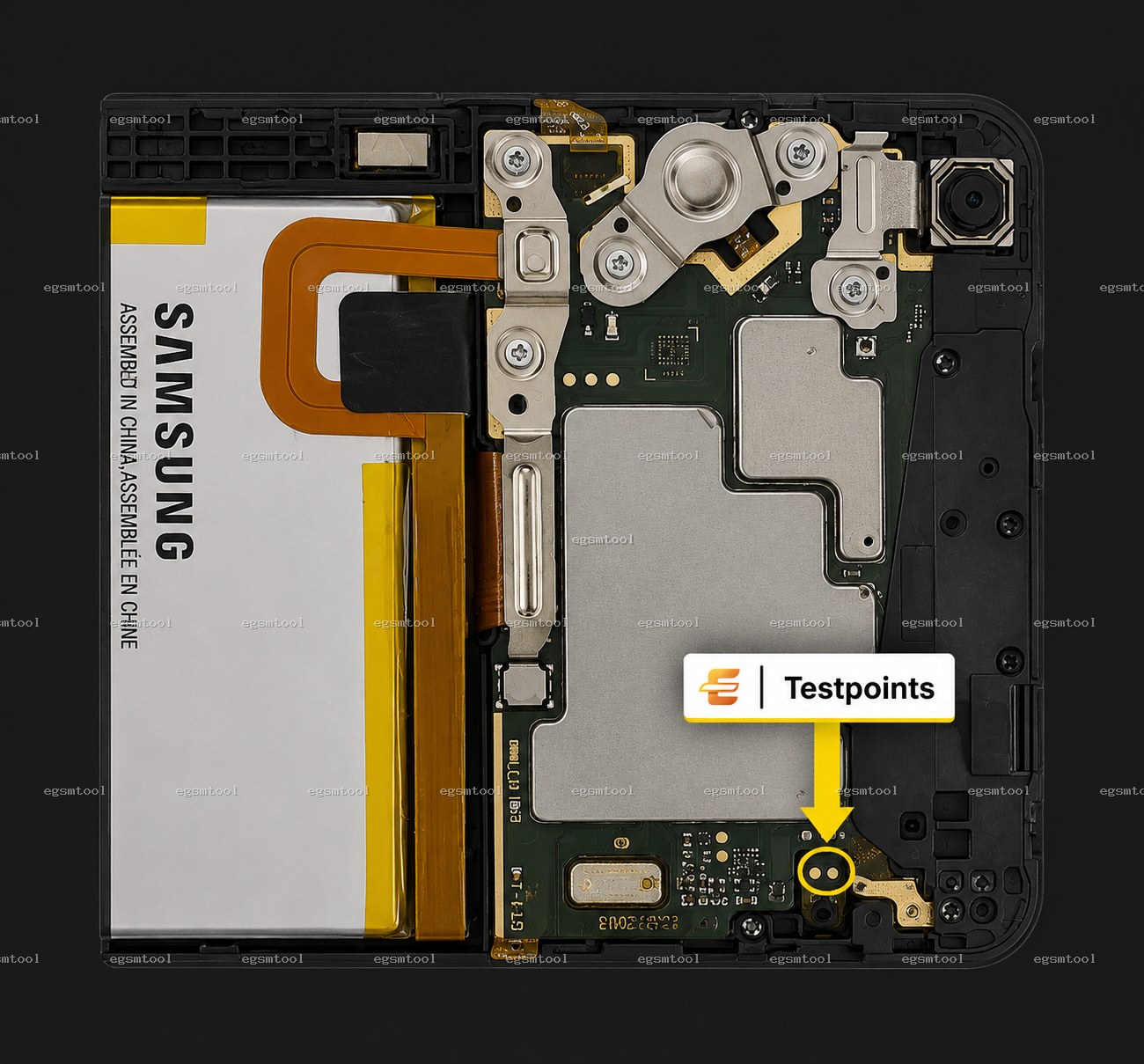 Samsung Samsung Galaxy Tab A 8.0 2019 SM T295 test point diagram — EDL ISP BROM pinout