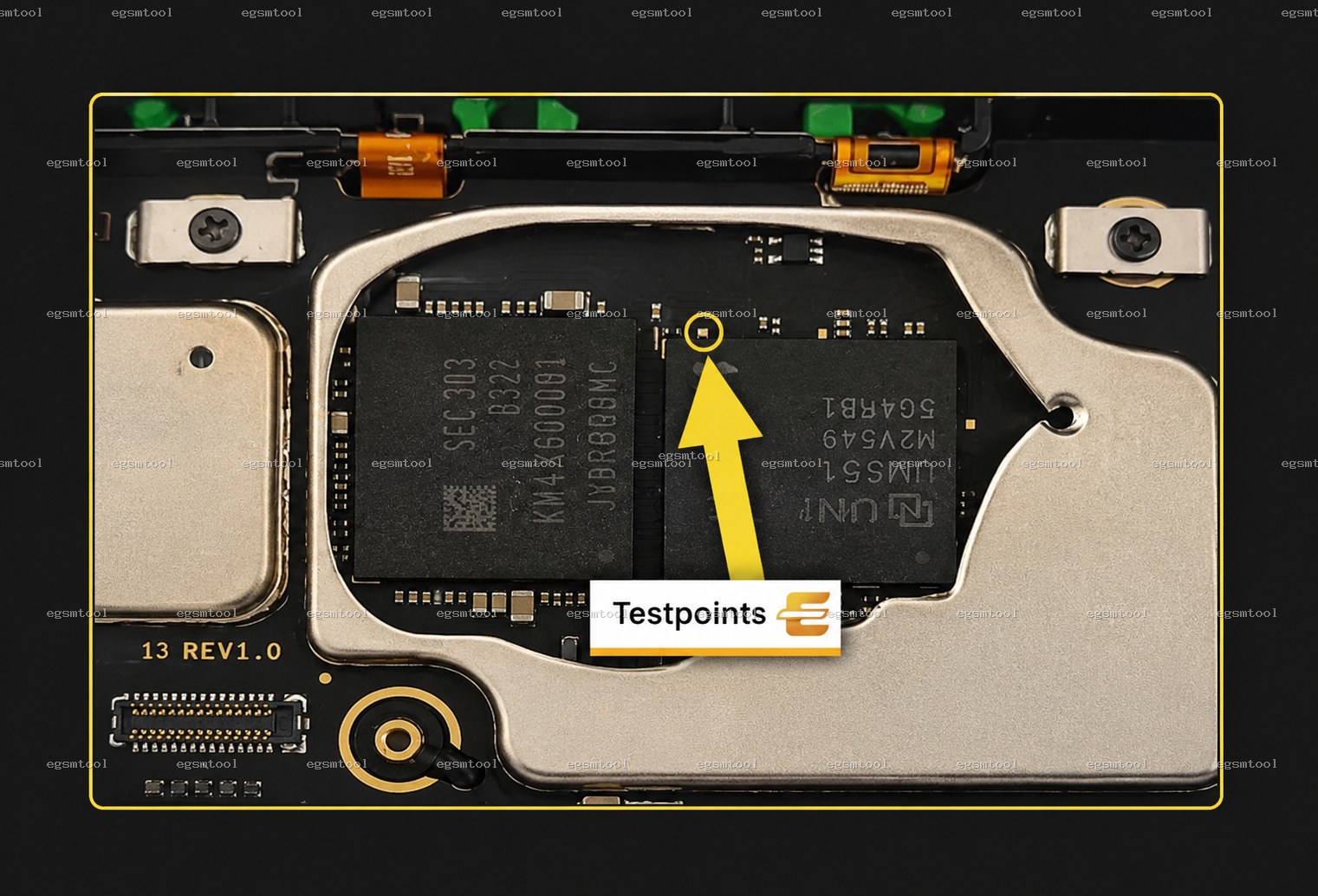 Samsung Samsung Galaxy Tab A7 10.4 SM T509 test point diagram — EDL ISP BROM pinout