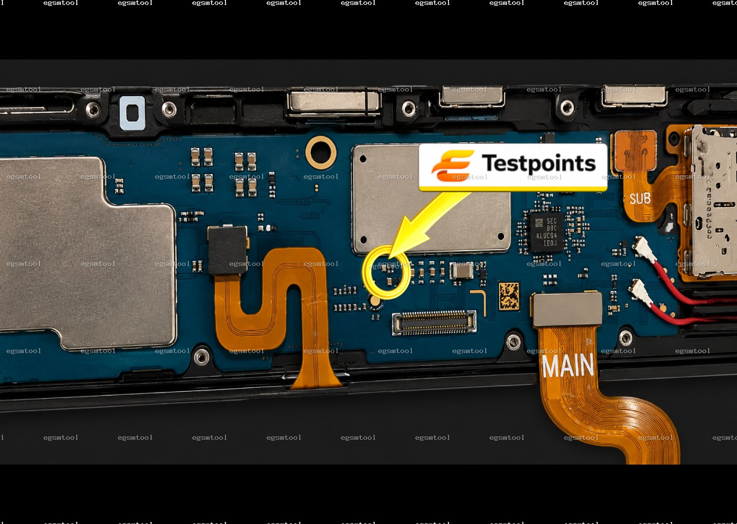 Samsung Samsung Galaxy Tab S6 Lite 10.4 SM P615 SM P617 SM P615N SM P615C test point diagram — EDL ISP BROM pinout