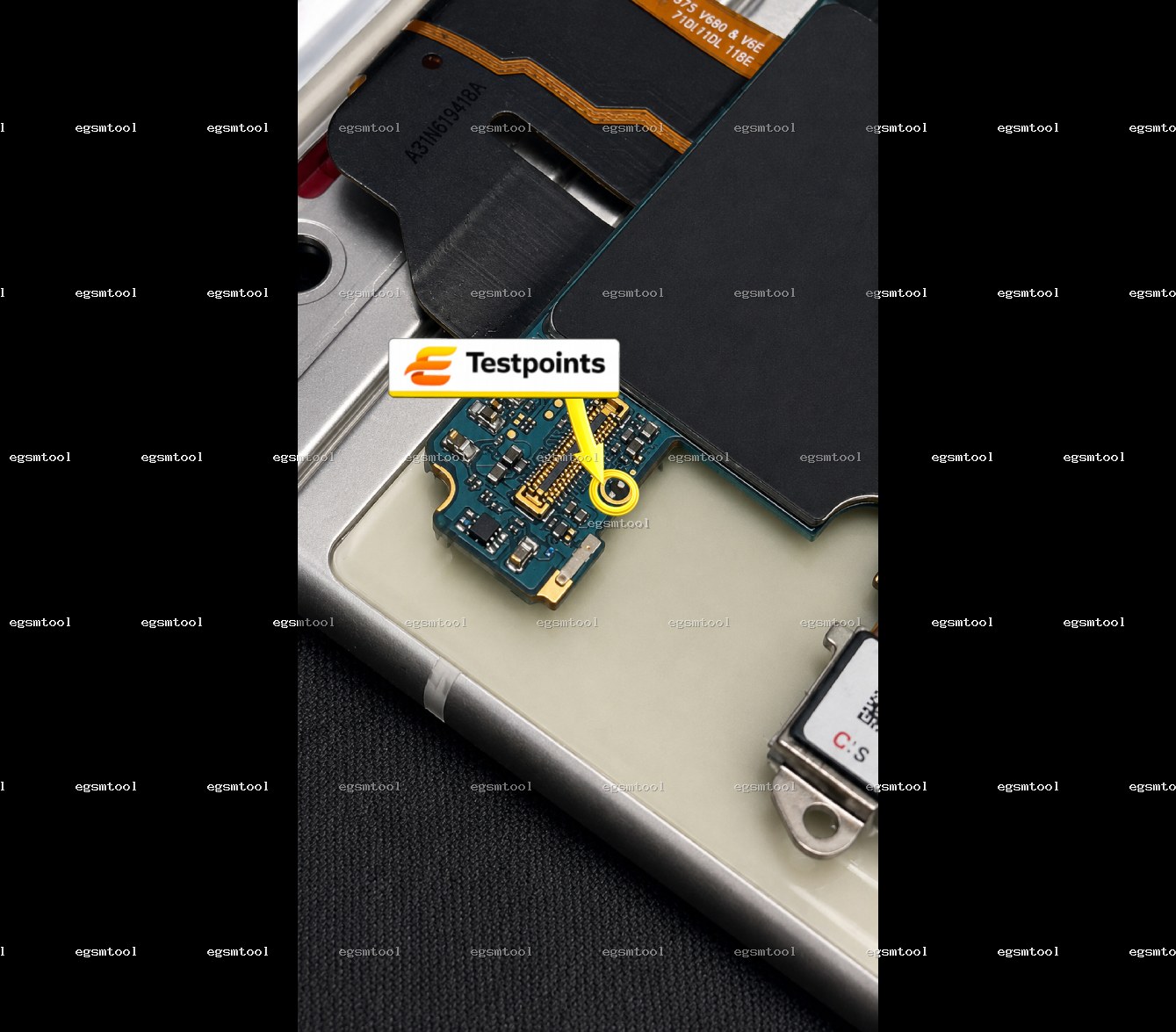 Samsung Samsung Galaxy Z Flip 3 5G SM F711B test point diagram — EDL ISP BROM pinout