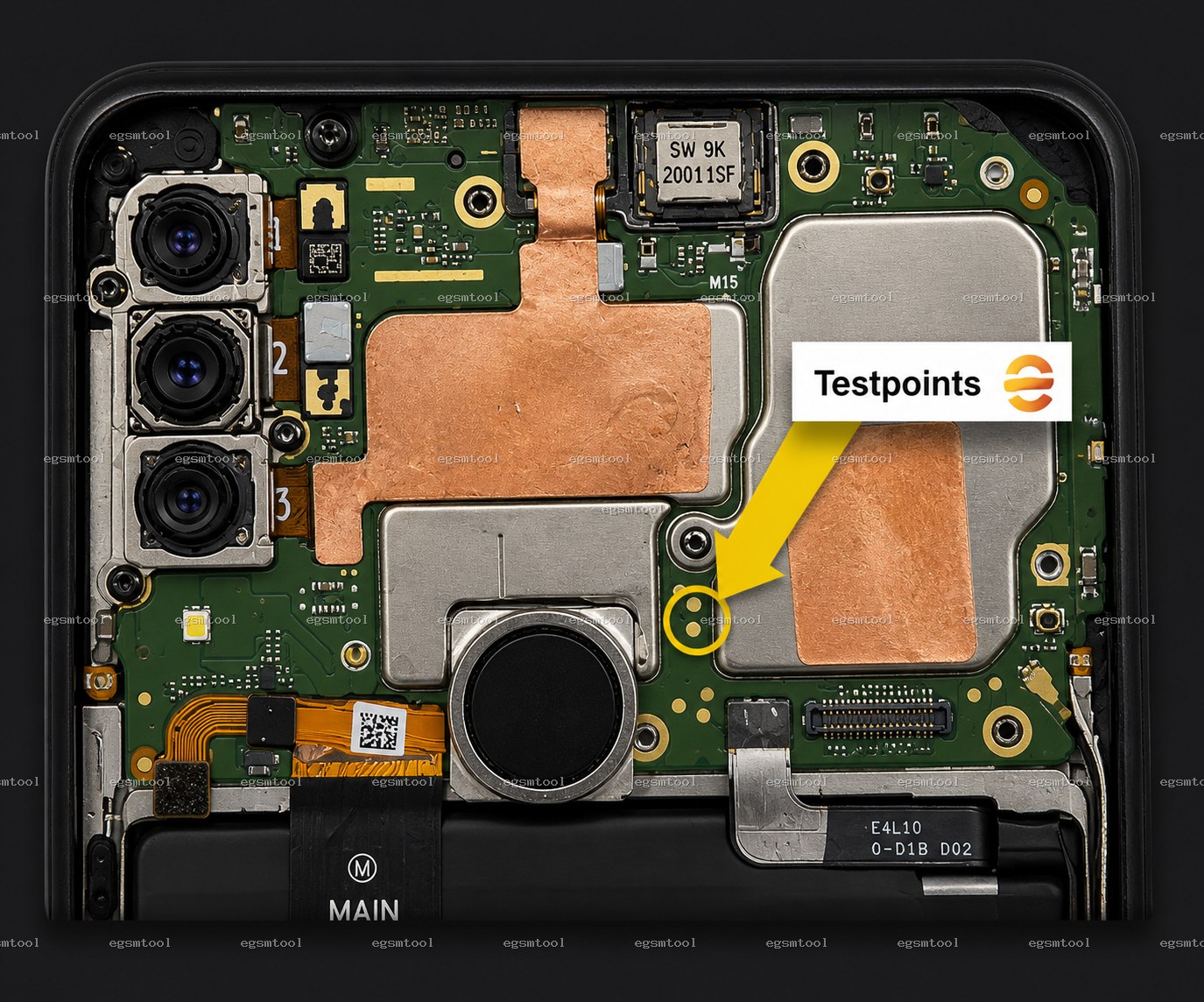 Samsung Samsung Galaxy A20s 2019 models   SM-A207M test point diagram — EDL ISP BROM pinout