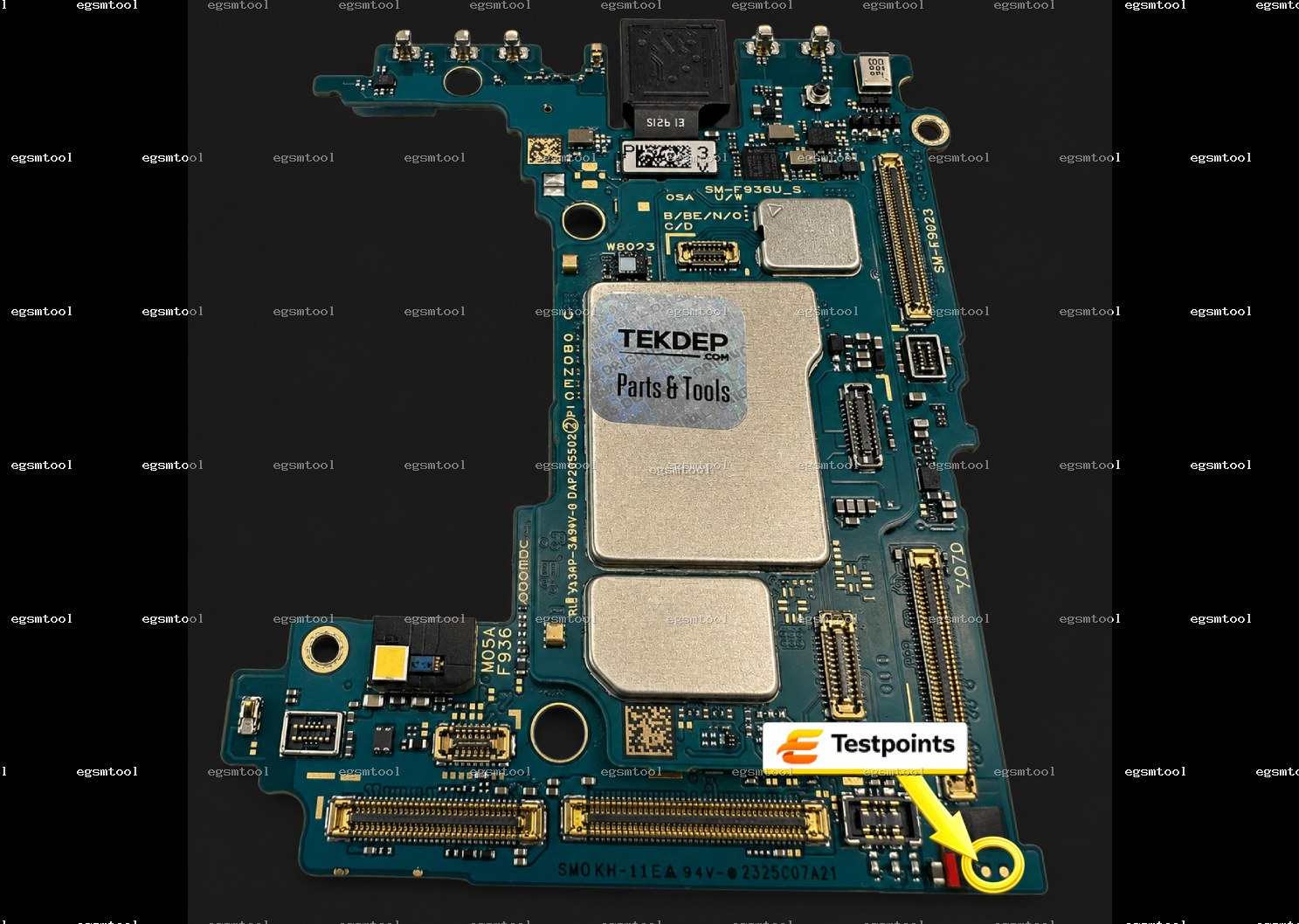 Samsung Samsung Galaxy Z Fold 4 5G SM F936B test point diagram — EDL ISP BROM pinout