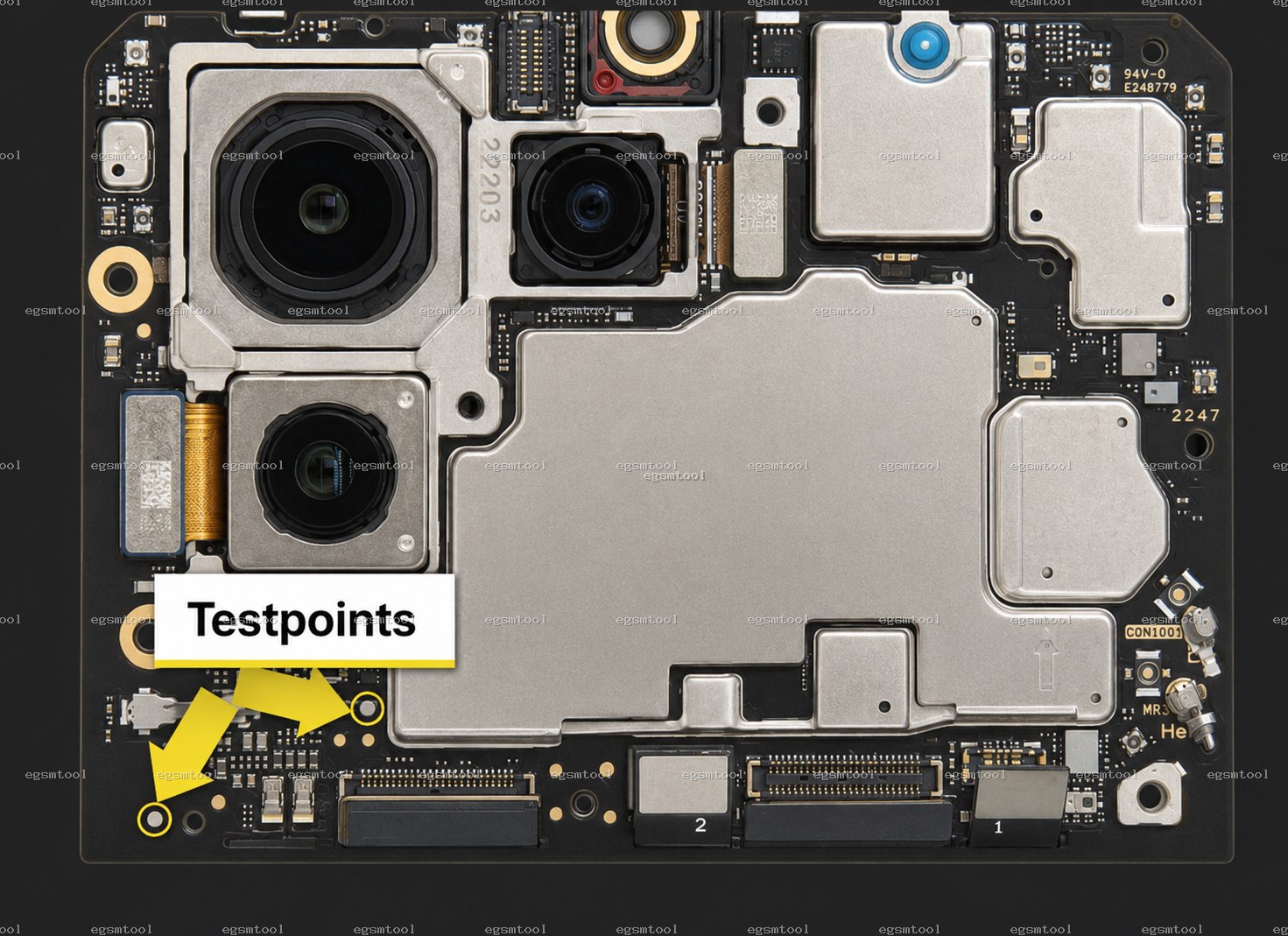 Xiaomi Xiaomi 13 5G test point diagram — EDL ISP BROM pinout