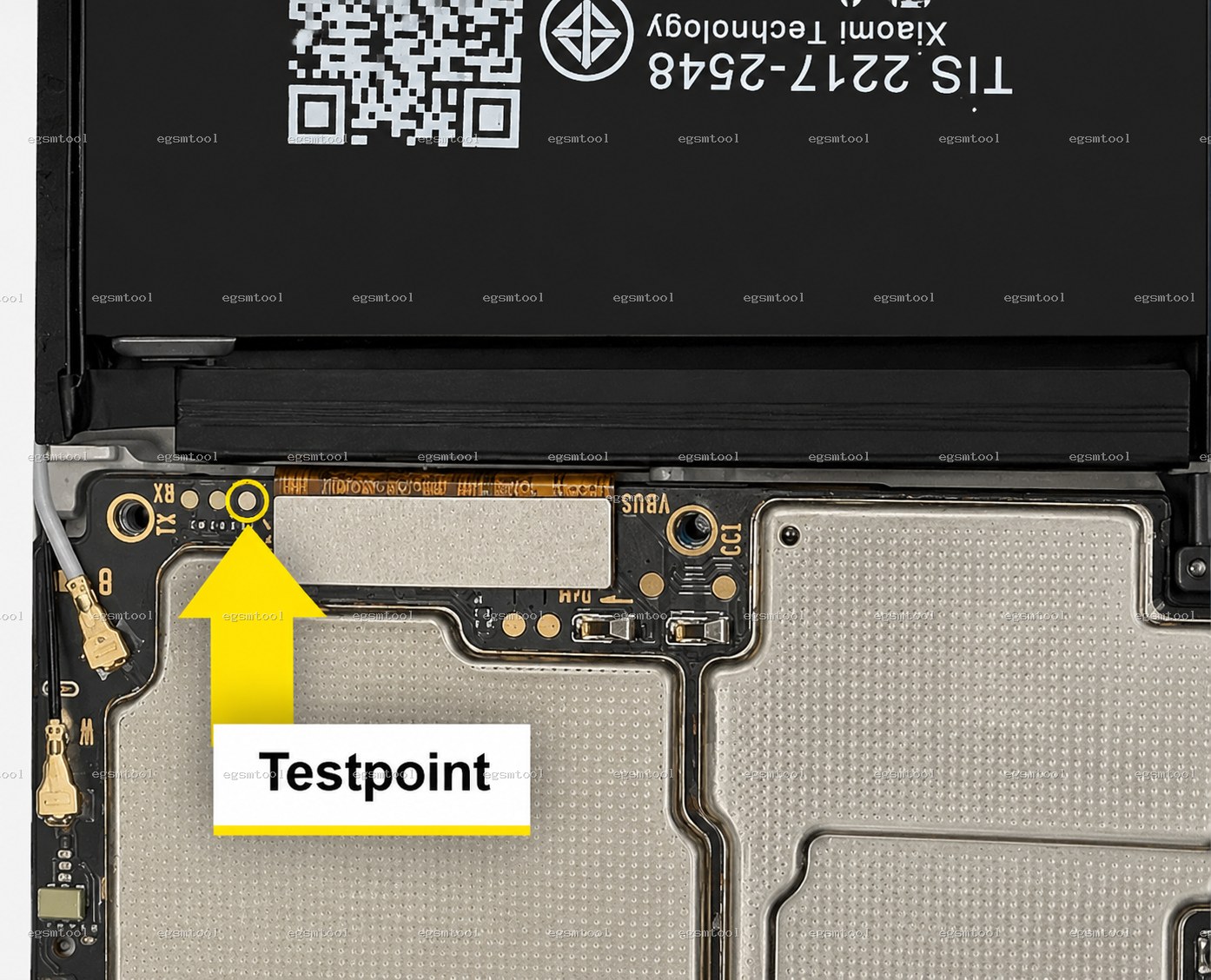 Xiaomi Xiaomi Note 12 Pro + test point diagram — EDL ISP BROM pinout