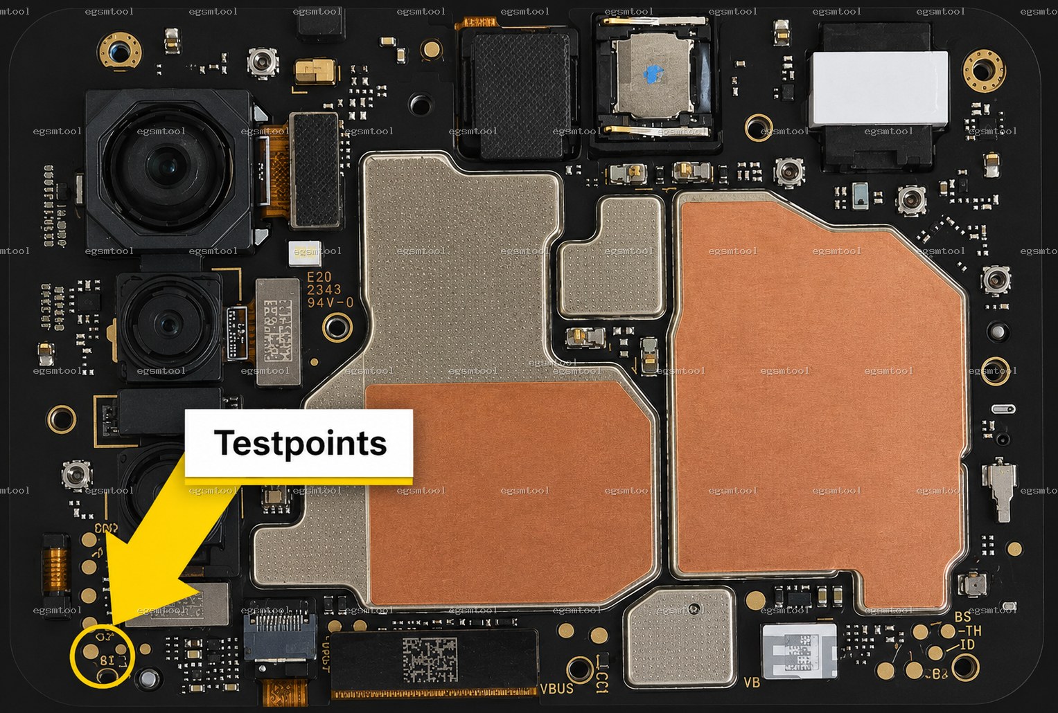 Xiaomi Xiaomi Redmi Note 10 JE test point diagram — EDL ISP BROM pinout