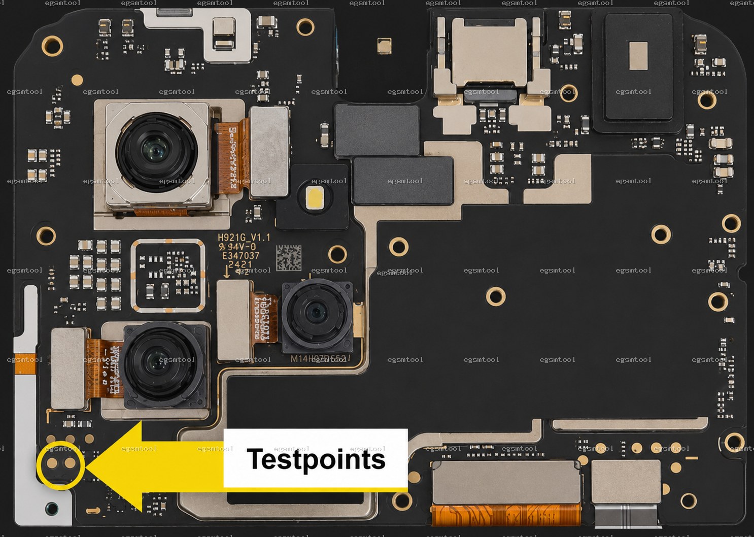Xiaomi Xiaomi Redmi Note 12 4G test point diagram — EDL ISP BROM pinout