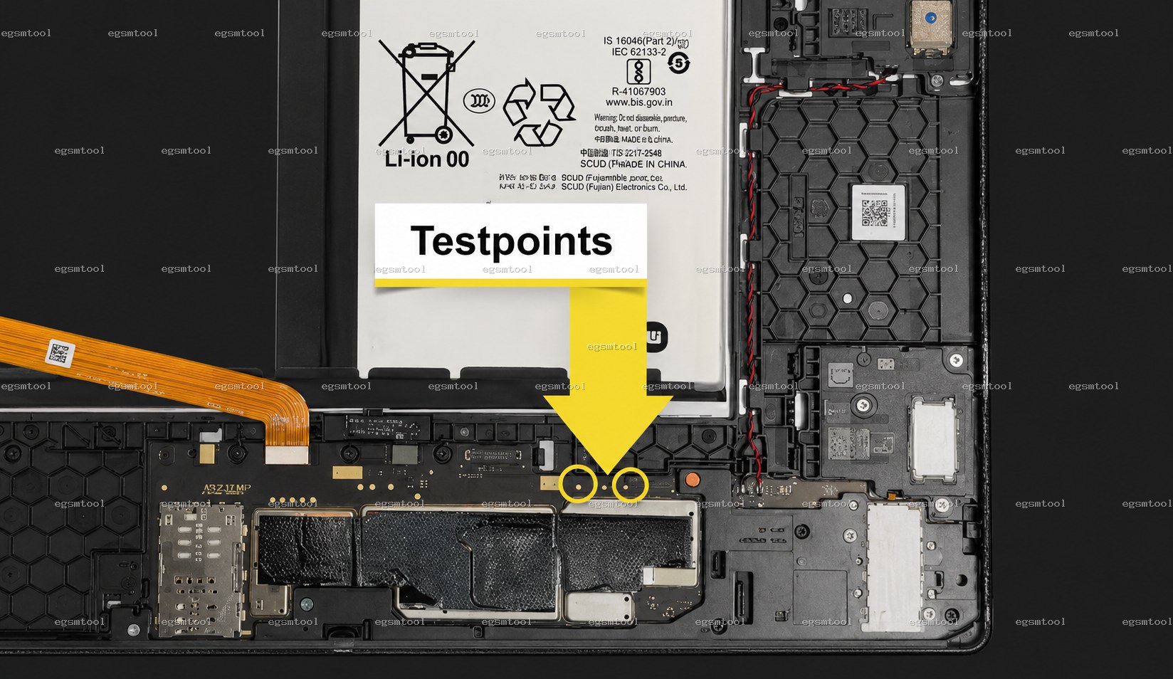 Xiaomi Xiaomi Redmi Pad SE test point diagram — EDL ISP BROM pinout