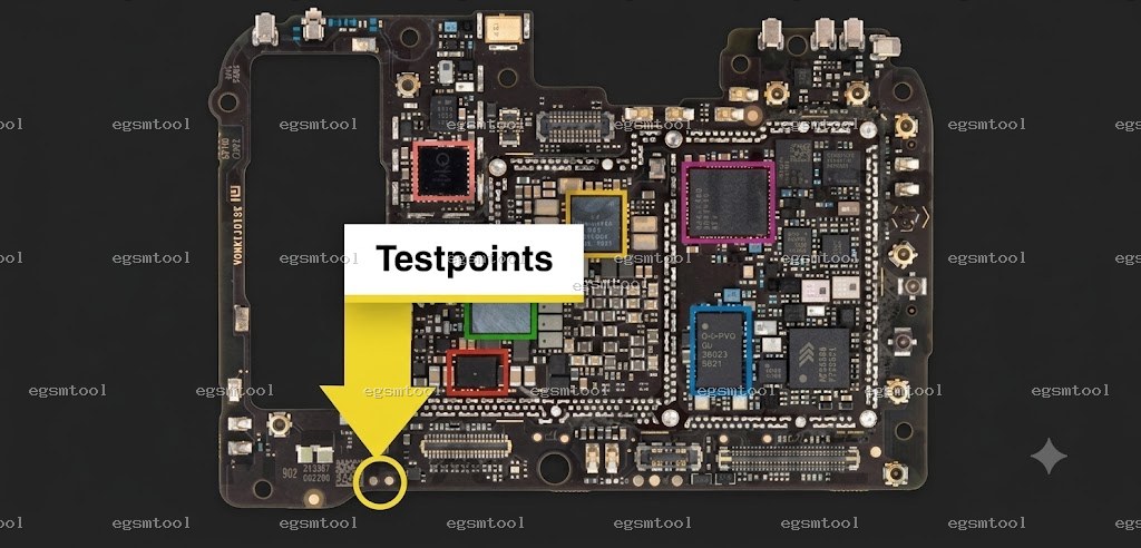 Xiaomi Xiaomi Mi 9 Pro 5G test point diagram — EDL ISP BROM pinout