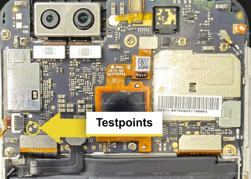 Xiaomi Xiaomi Mi A1 test point diagram — EDL ISP BROM pinout