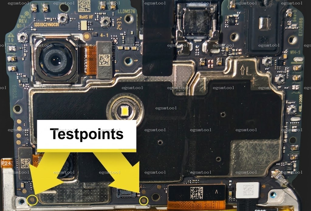 Xiaomi Xiaomi Redmi 13C test point diagram — EDL ISP BROM pinout