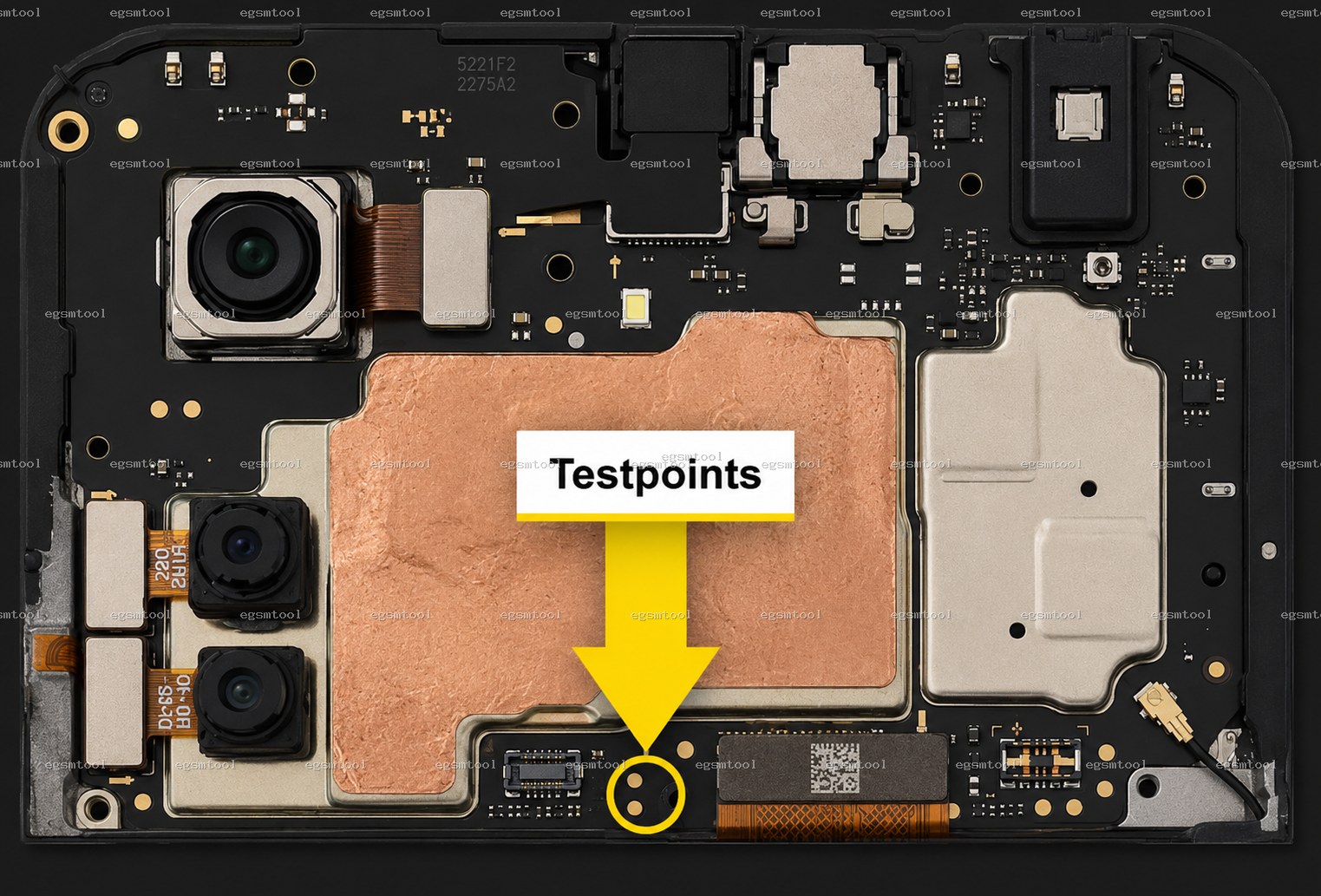Xiaomi Xiaomi Redmi 13C 5G test point diagram — EDL ISP BROM pinout