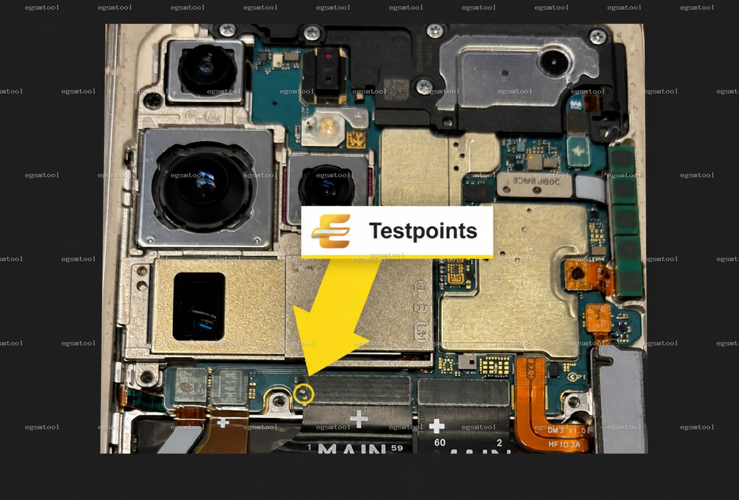 Samsung Samsung Galaxy S23 Ultra 5G test point diagram — EDL ISP BROM pinout