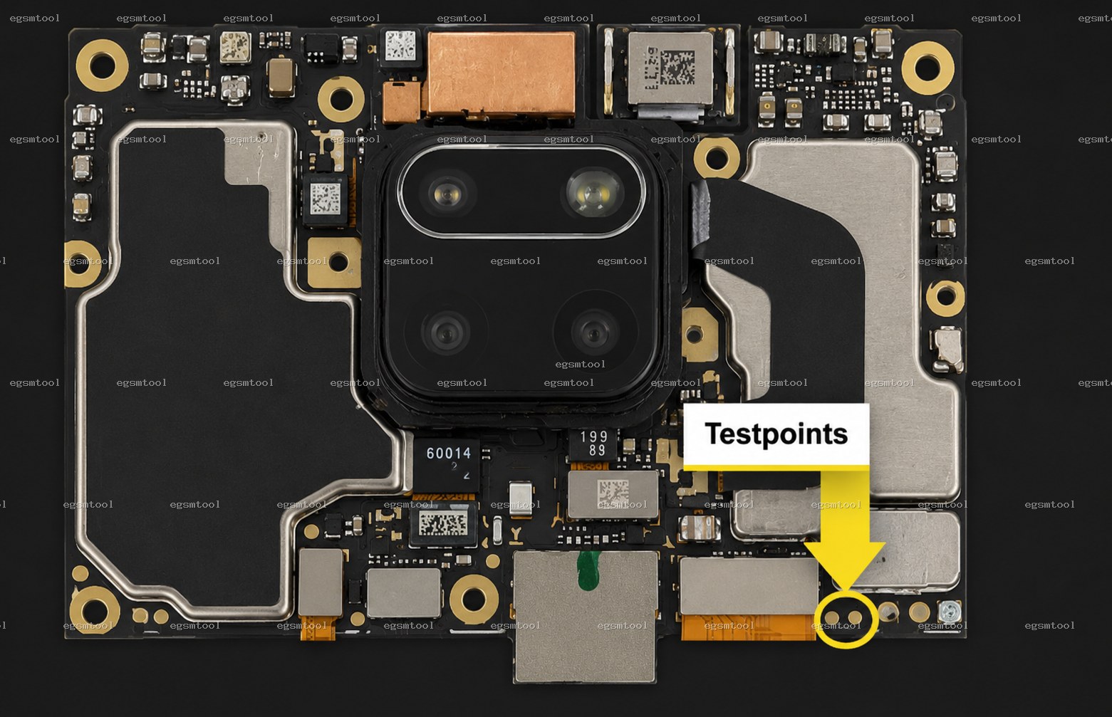 Xiaomi Xiaomi Redmi Note 9 Pro Max test point diagram — EDL ISP BROM pinout