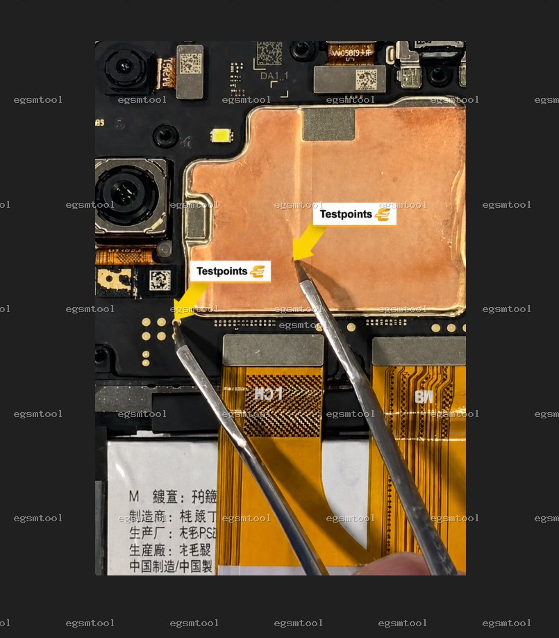 Samsung Samsung Galaxy A05 models SM-A055F test point diagram — EDL ISP BROM pinout