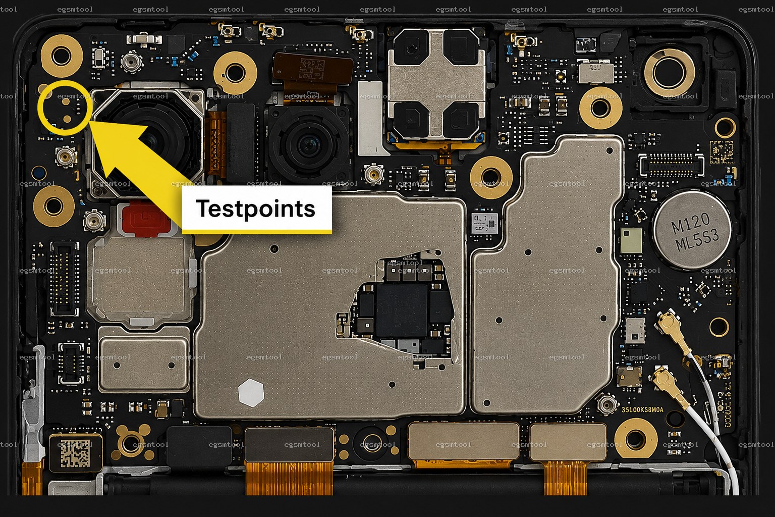 Xiaomi Xiaomi Mi 11 Lite 5G test point diagram — EDL ISP BROM pinout