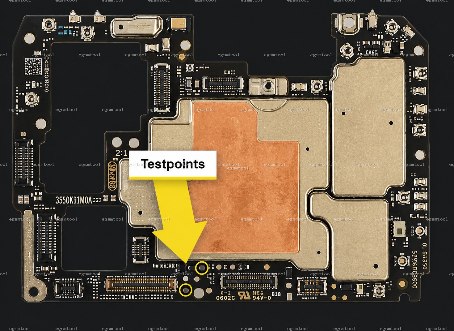 Xiaomi Xiaomi Mi 11i test point diagram — EDL ISP BROM pinout