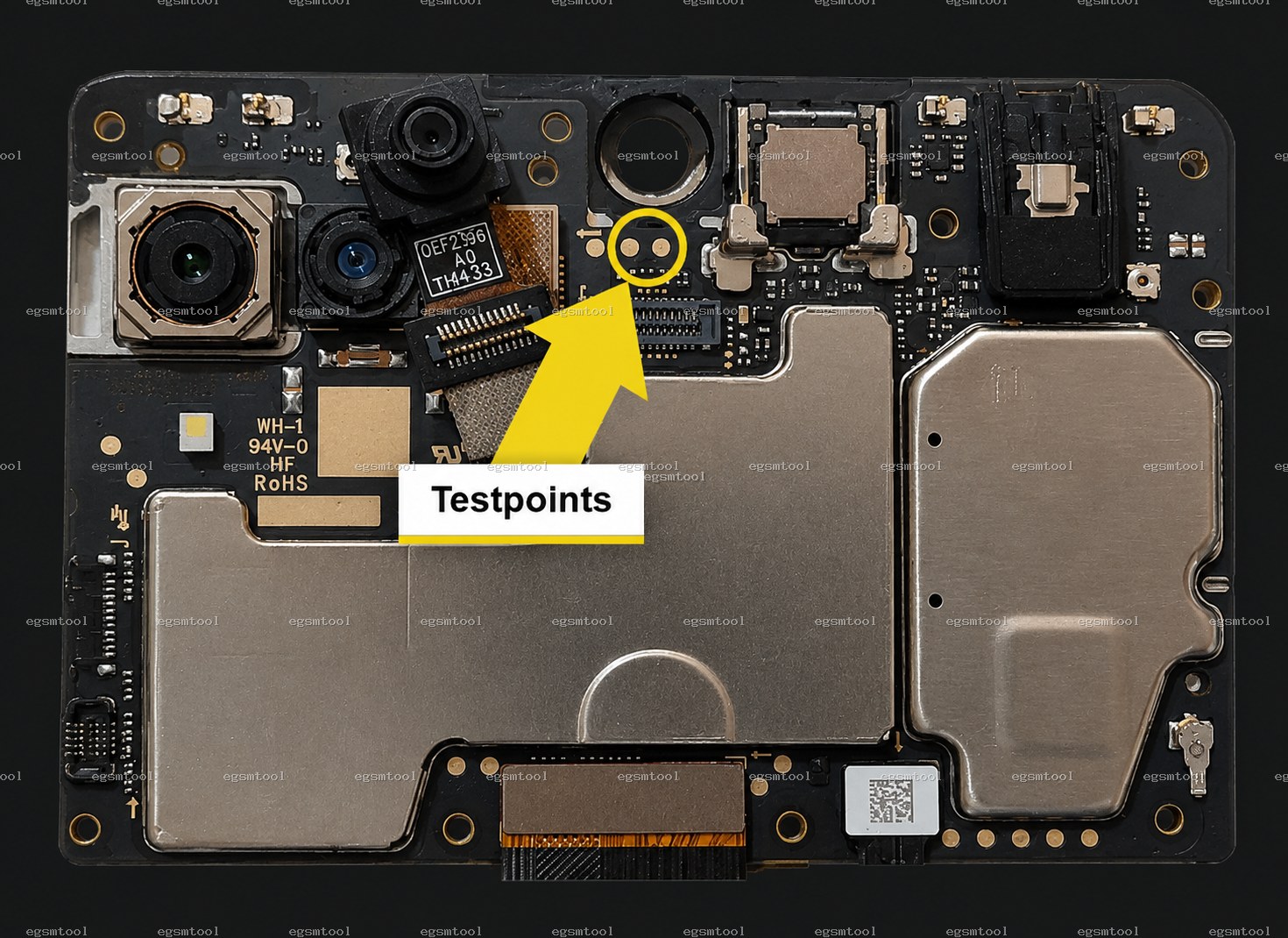 Xiaomi Xiaomi Redmi 10A test point diagram — EDL ISP BROM pinout