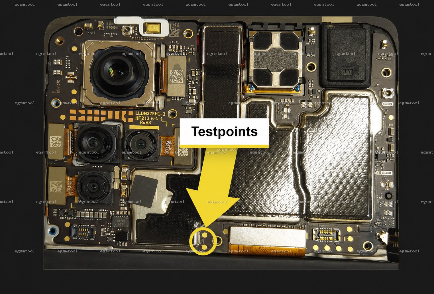 Xiaomi Xiaomi Redmi Note 11S test point diagram — EDL ISP BROM pinout