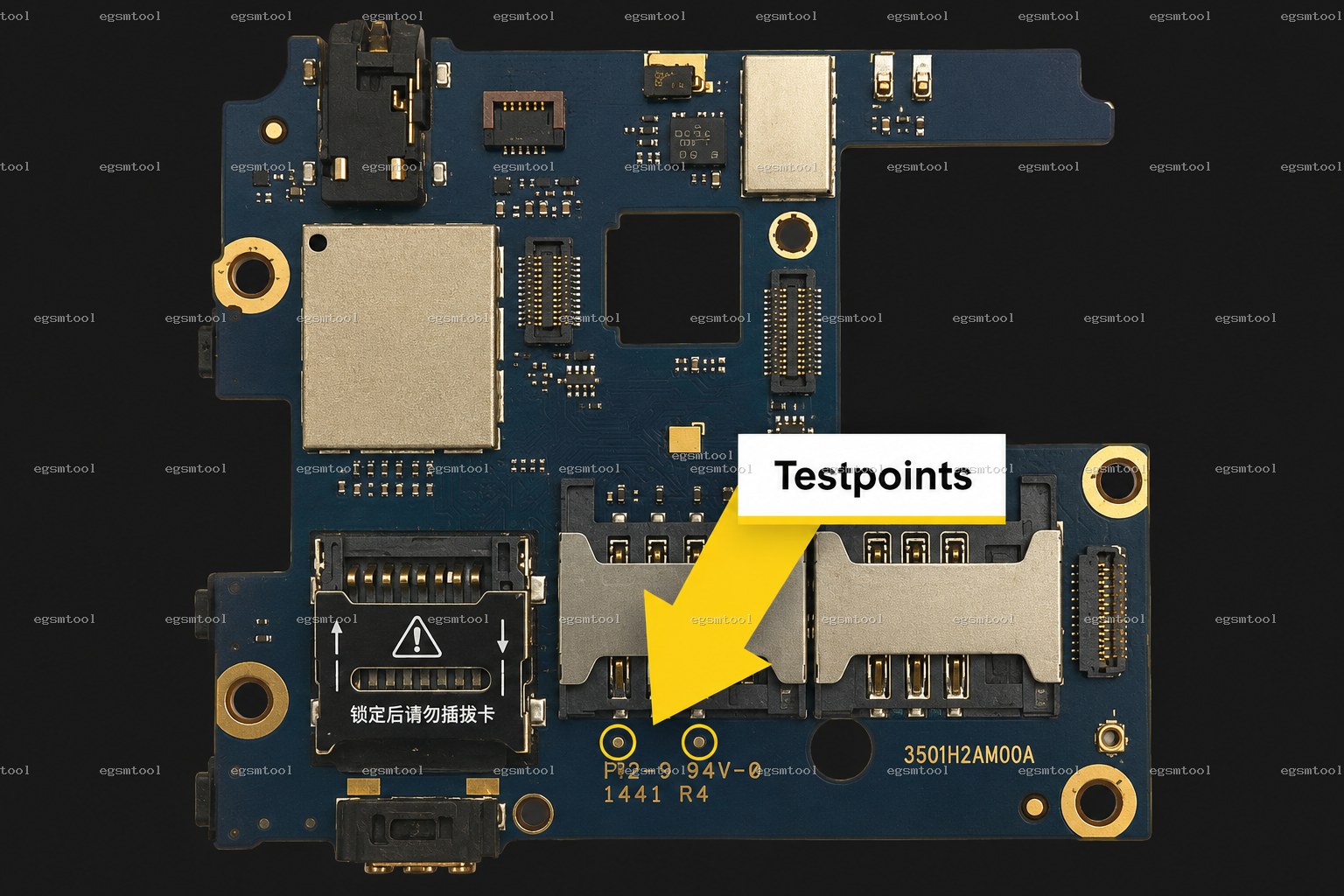 Xiaomi Xiaomi Redmi 1S test point diagram — EDL ISP BROM pinout