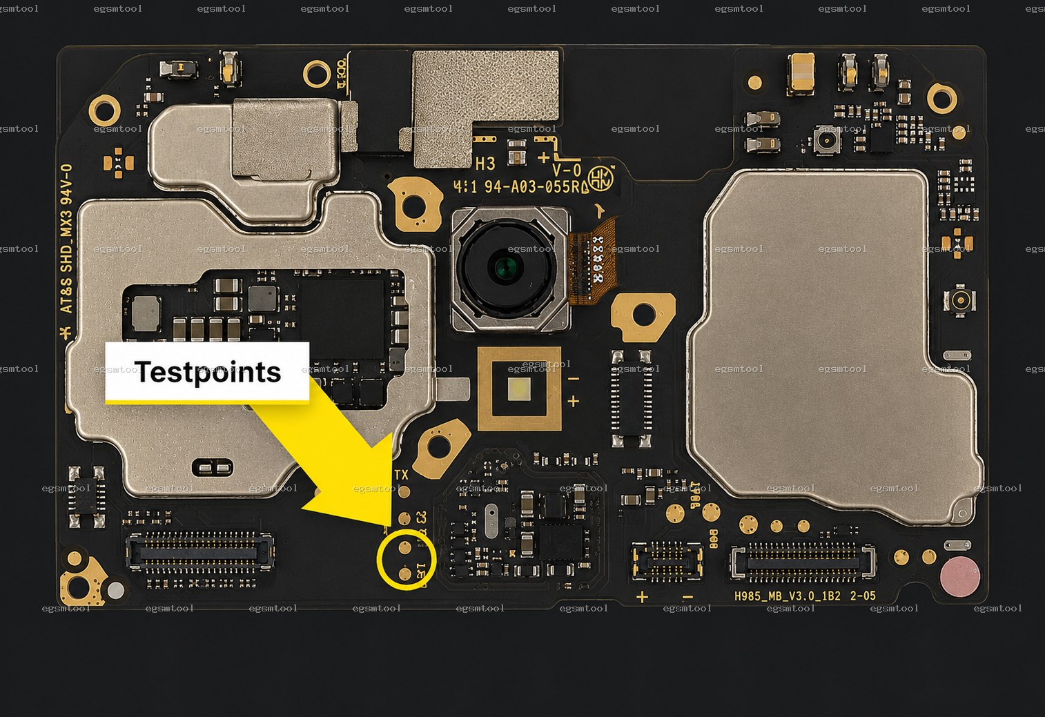 Xiaomi Xiaomi Redmi 8A test point diagram — EDL ISP BROM pinout