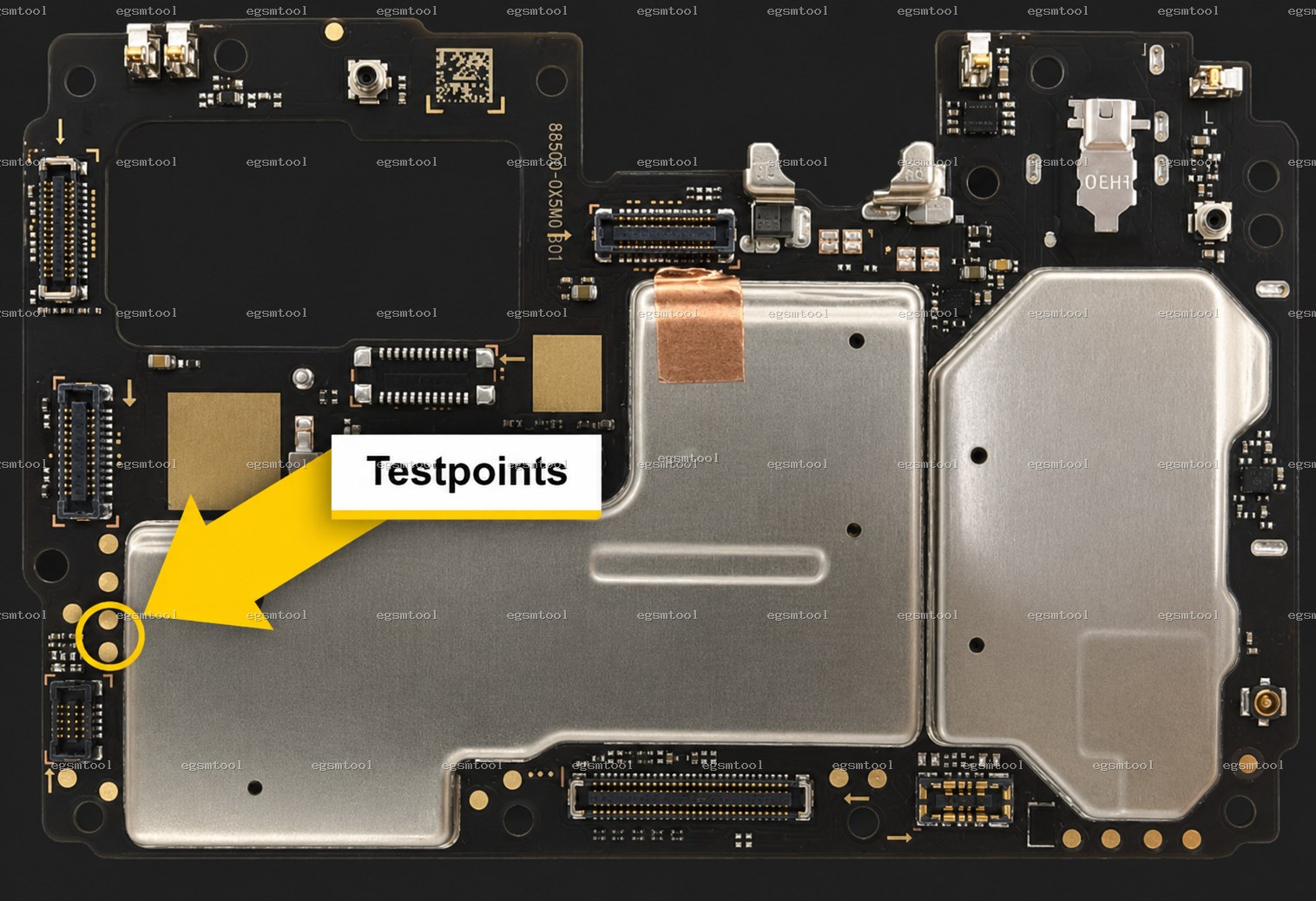 Xiaomi Xiaomi Redmi 10C test point diagram — EDL ISP BROM pinout