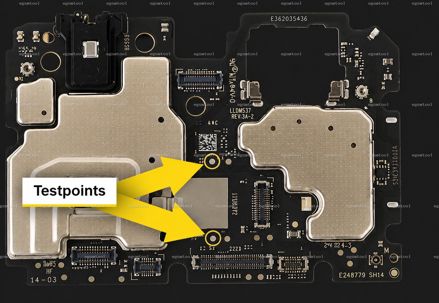 Xiaomi Xiaomi Redmi A3X test point diagram — EDL ISP BROM pinout