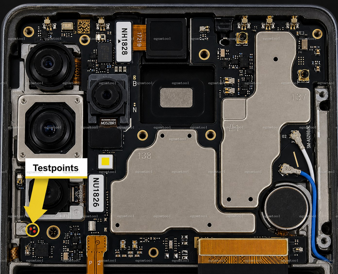 Samsung Samsung SAMSUNG Galaxy A52s 5G models       SM-A526U     SM-A526U1     SM-A526W    SM-A528B test point diagram — EDL ISP BROM pinout