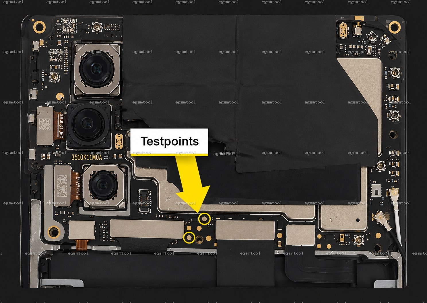 Xiaomi Xiaomi Redmi K40 Pro test point diagram — EDL ISP BROM pinout