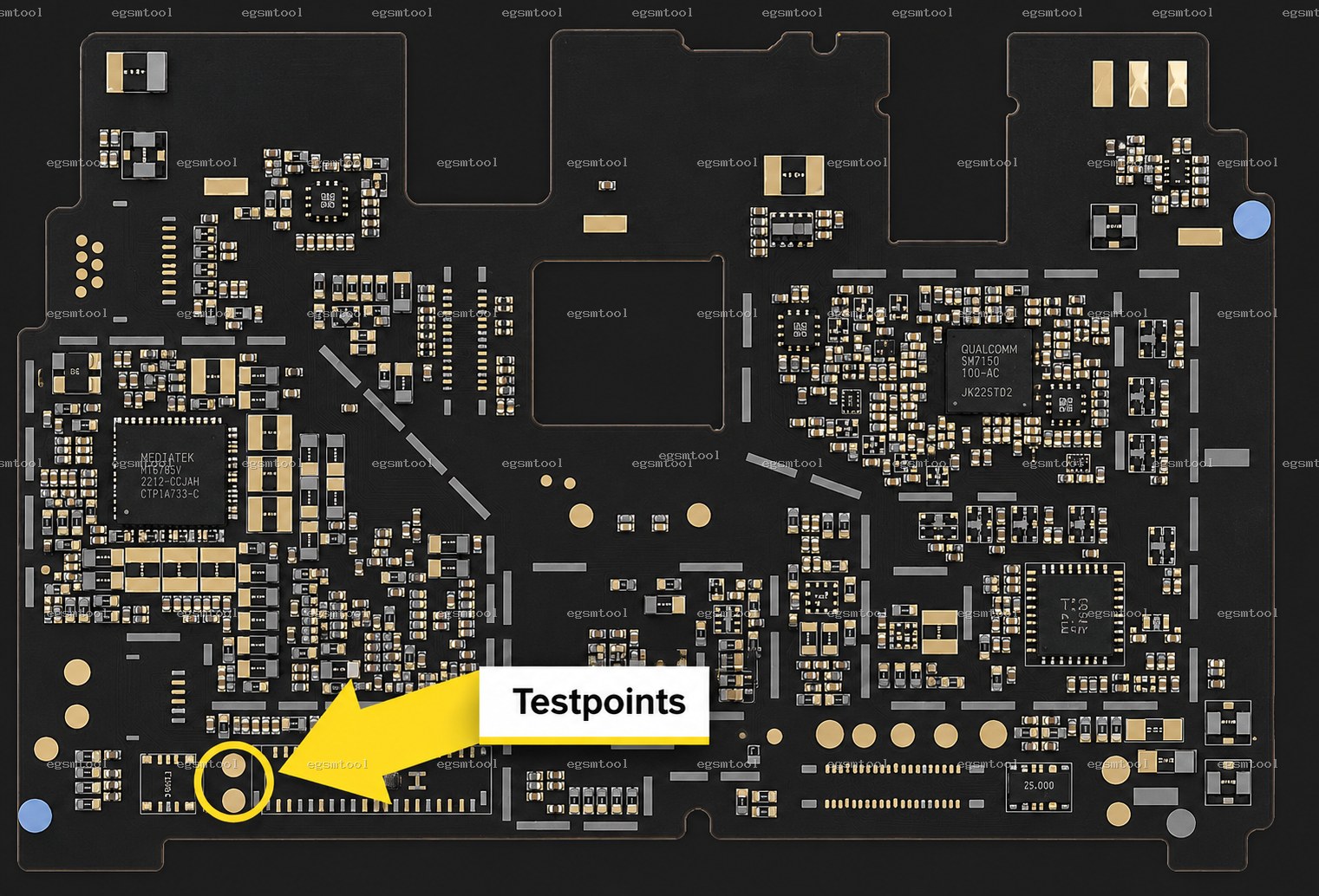 Xiaomi Xiaomi Redmi Note 4X test point diagram — EDL ISP BROM pinout