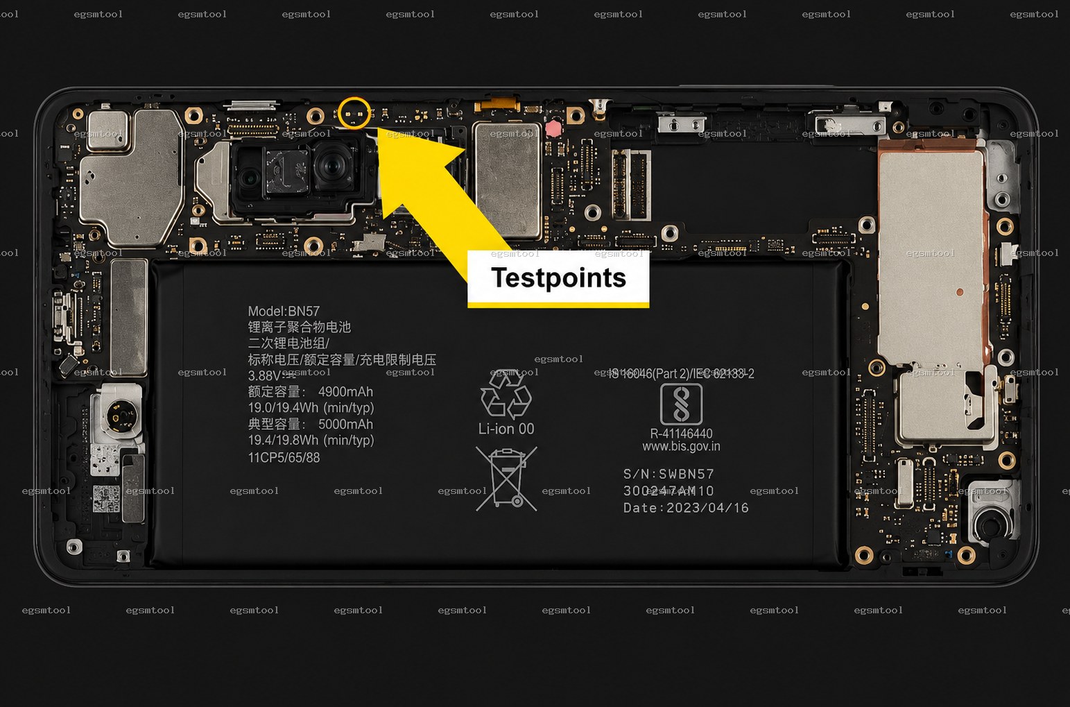 Xiaomi Xiaomi Mi 10 Ultra test point diagram — EDL ISP BROM pinout
