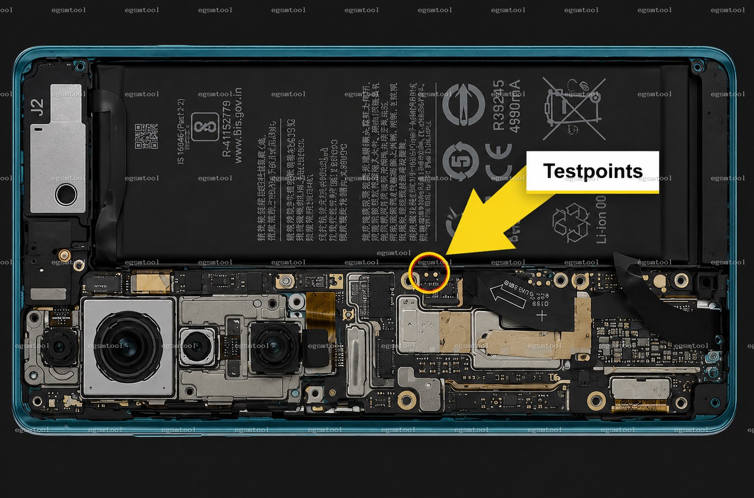 Xiaomi Xiaomi Mi 10 test point diagram — EDL ISP BROM pinout