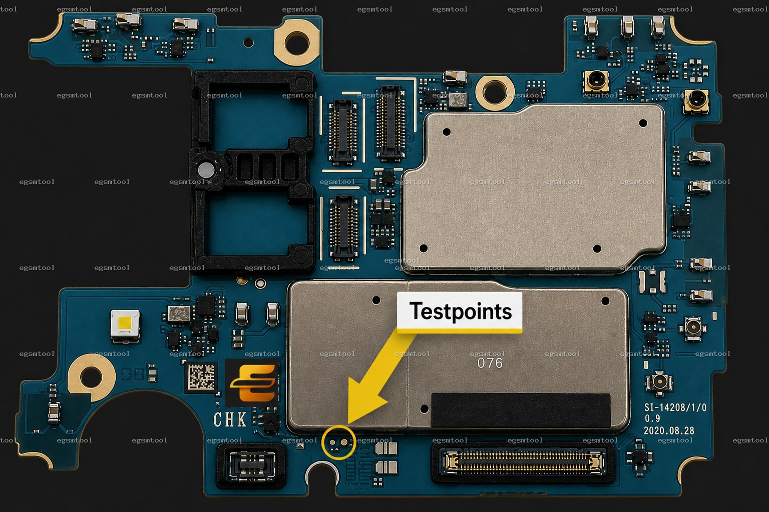 Samsung Samsung Galaxy A42 5G models     SM-A426B test point diagram — EDL ISP BROM pinout