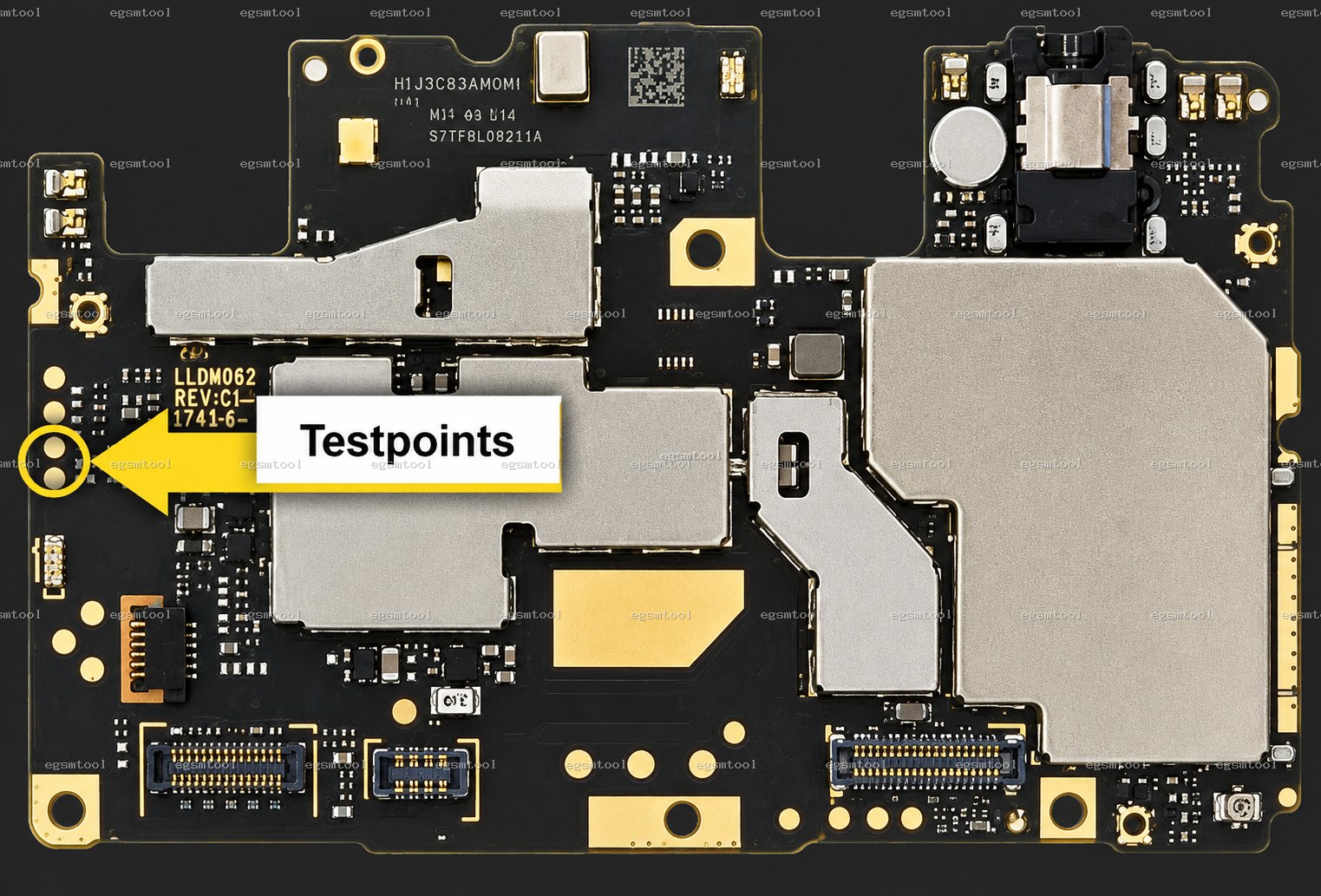Xiaomi Xiaomi Redmi Note 5A test point diagram — EDL ISP BROM pinout