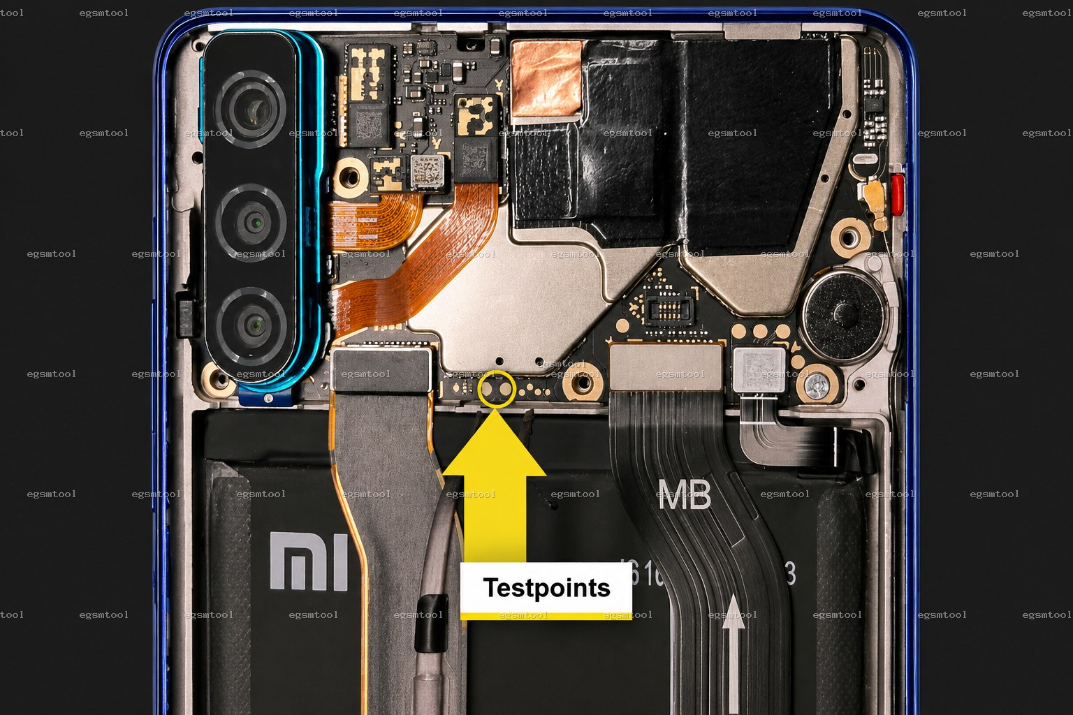 Xiaomi Xiaomi Redmi Note 8 test point diagram — EDL ISP BROM pinout