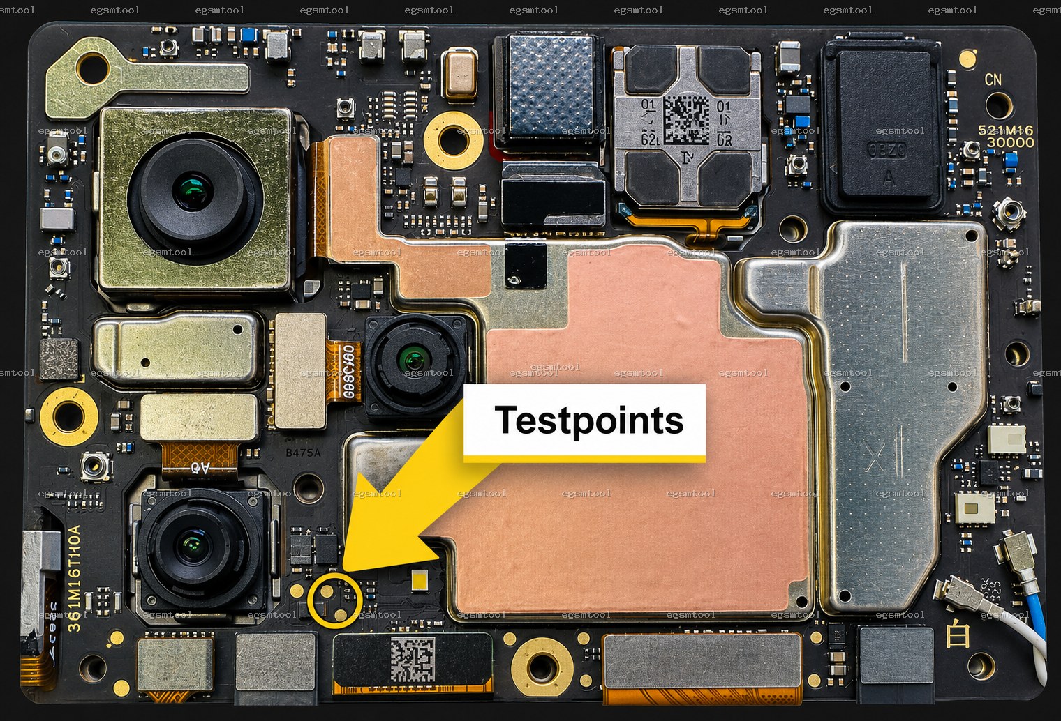 Xiaomi Xiaomi Redmi Note 12 Turbo 5G test point diagram — EDL ISP BROM pinout