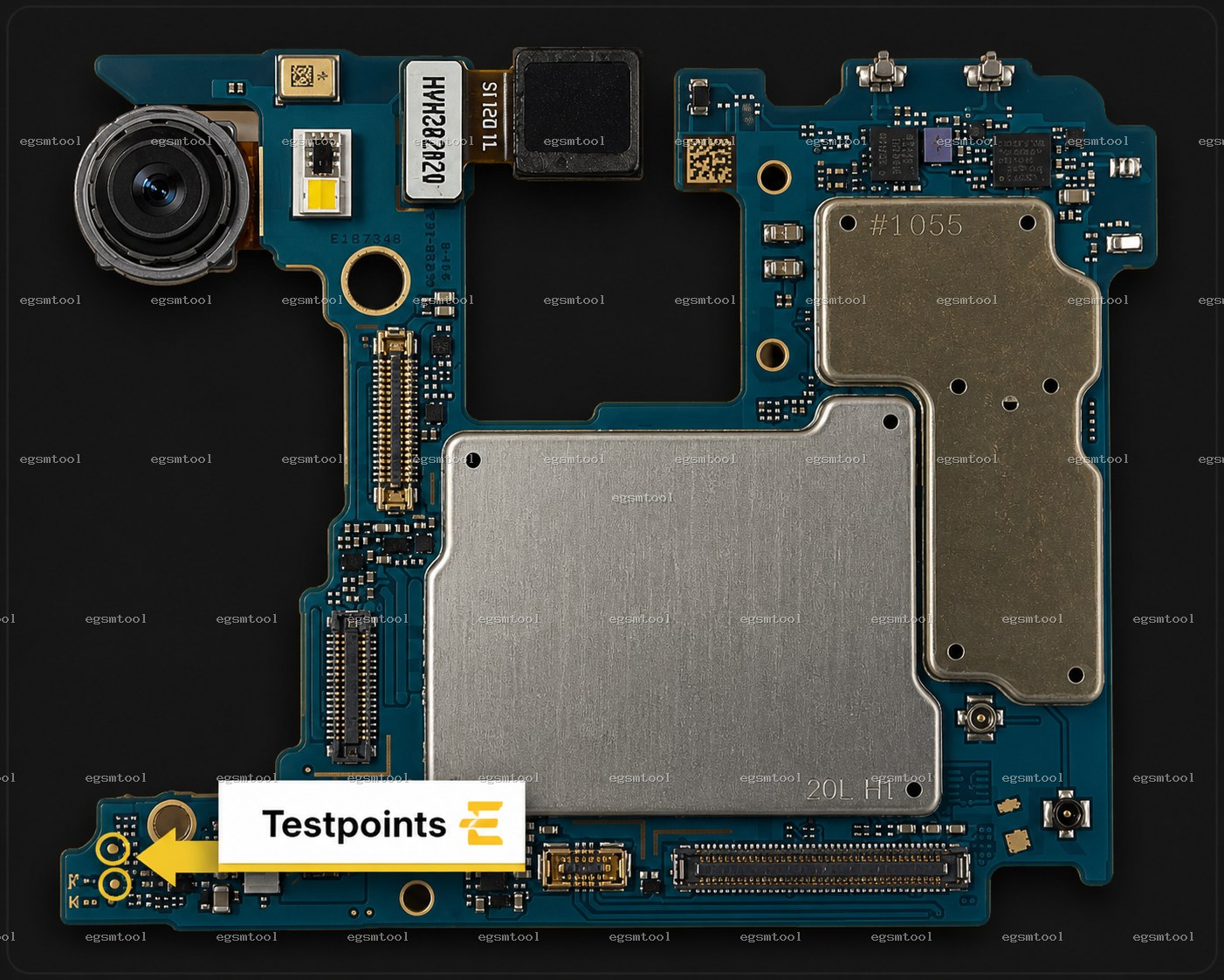Samsung Samsung Galaxy S20 FE models  SM-G780F test point diagram — EDL ISP BROM pinout