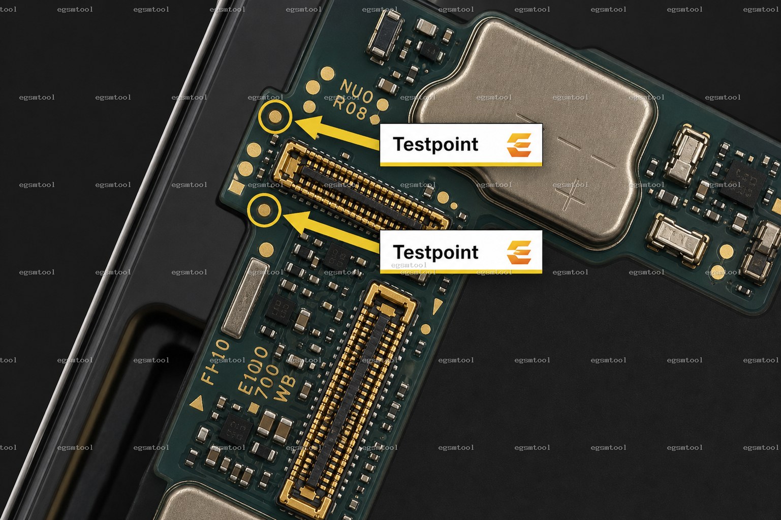 Samsung Samsung Galaxy Z Flip 5 5G models  SM-F731B test point diagram — EDL ISP BROM pinout