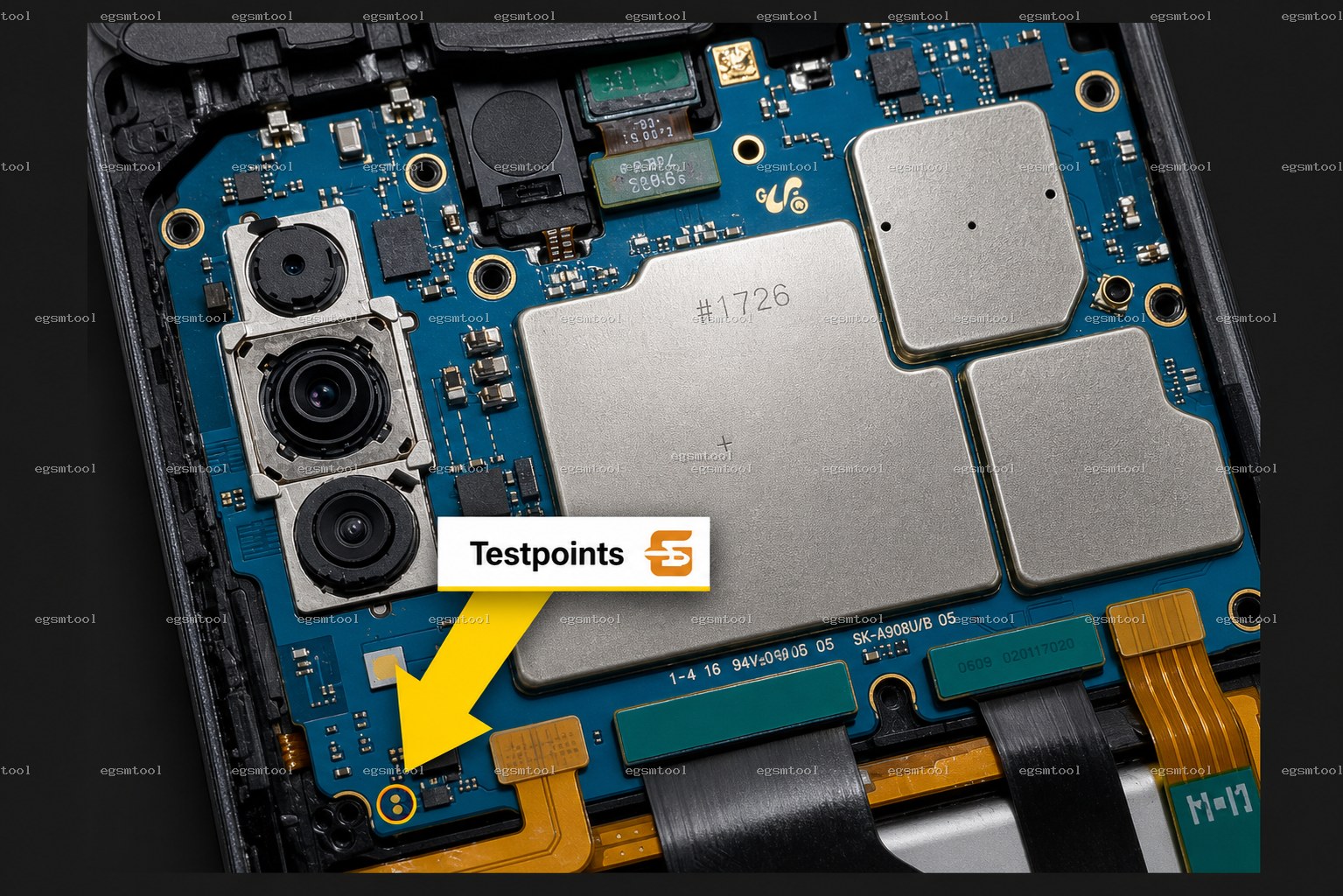 Samsung Samsung Galaxy A90 5G models    SM-A9080   SM-A908B test point diagram — EDL ISP BROM pinout