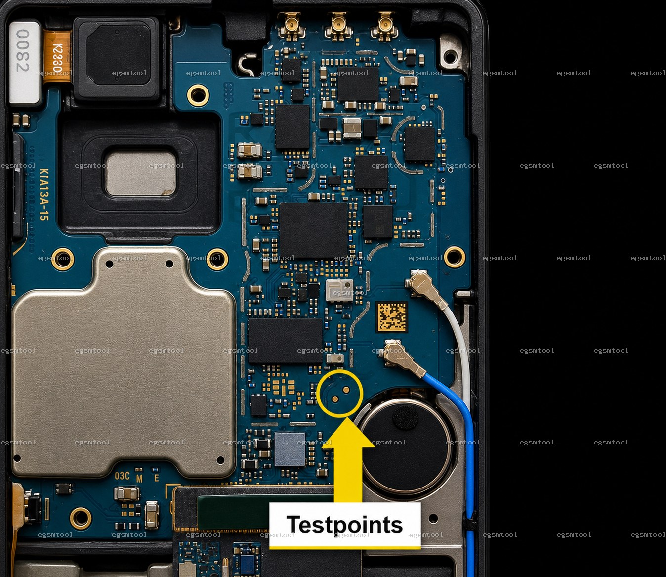 Samsung Samsung Galaxy A72 models    SM-A725M test point diagram — EDL ISP BROM pinout