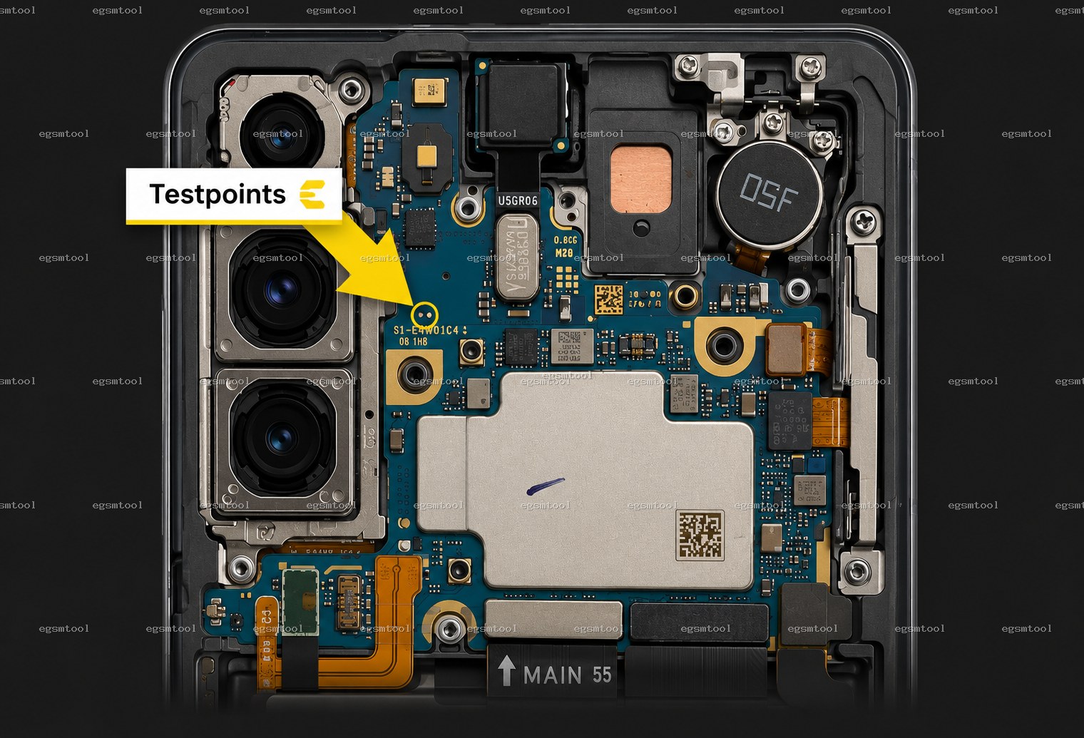 Samsung Samsung Galaxy S21 5G models   SCG09   SM-G991U   SM-G991U1   SM-G991W test point diagram — EDL ISP BROM pinout